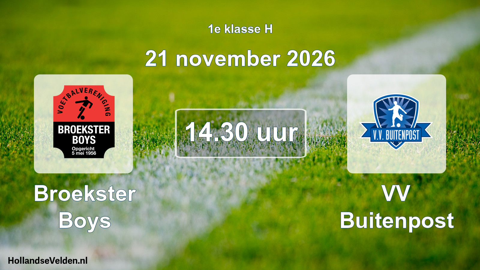 Geplande wedstrijd: Broekster Boys - VV Buitenpost (21 november 2026)