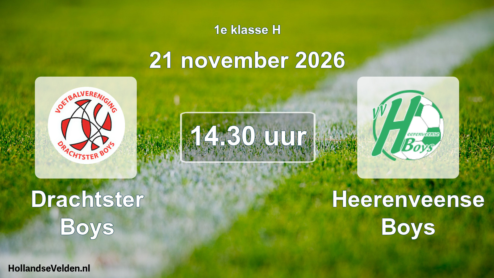 Geplande wedstrijd: Drachtster Boys - Heerenveense Boys (21 november 2026)