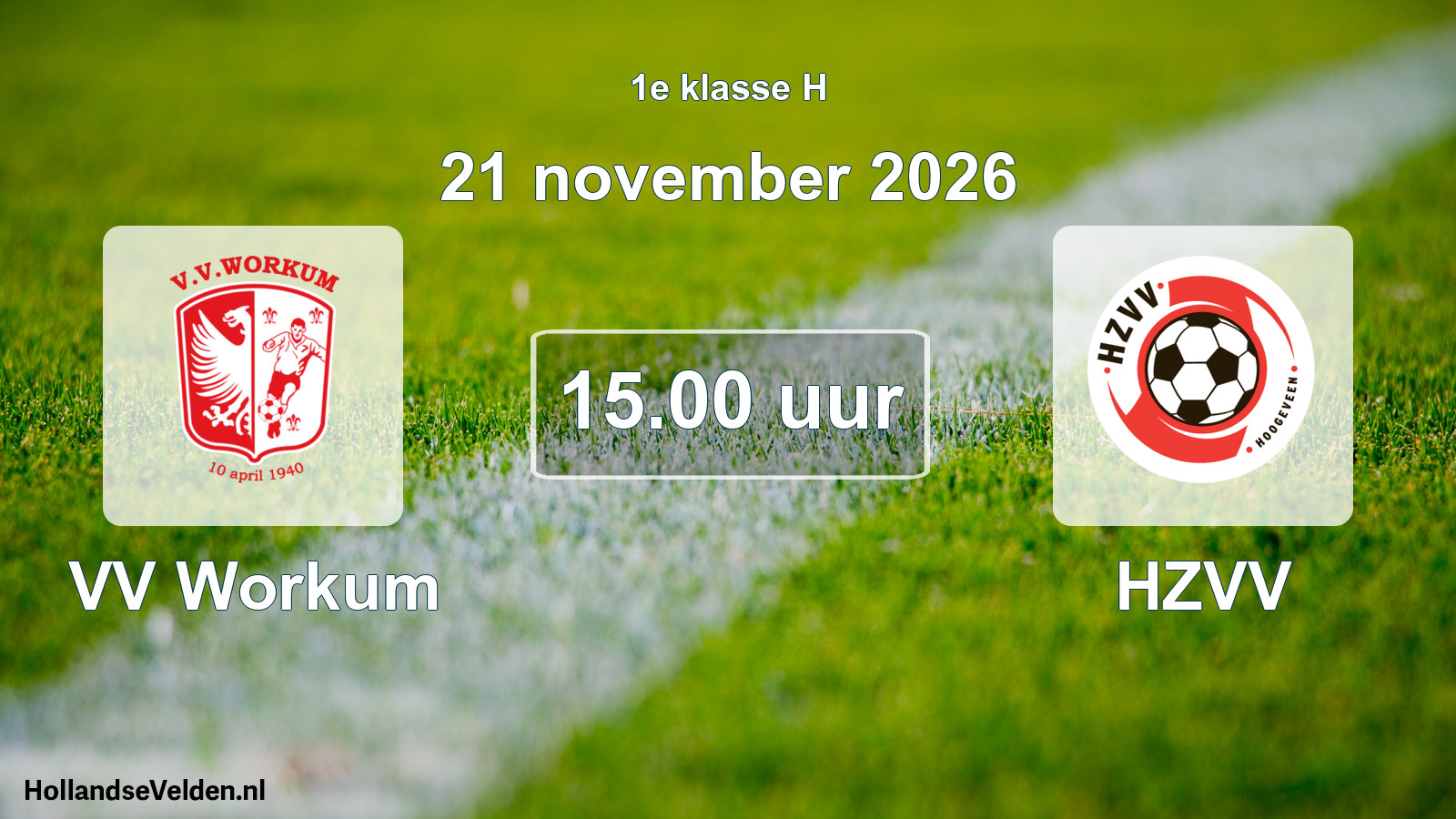 Geplande wedstrijd: VV Workum - HZVV (21 november 2026)