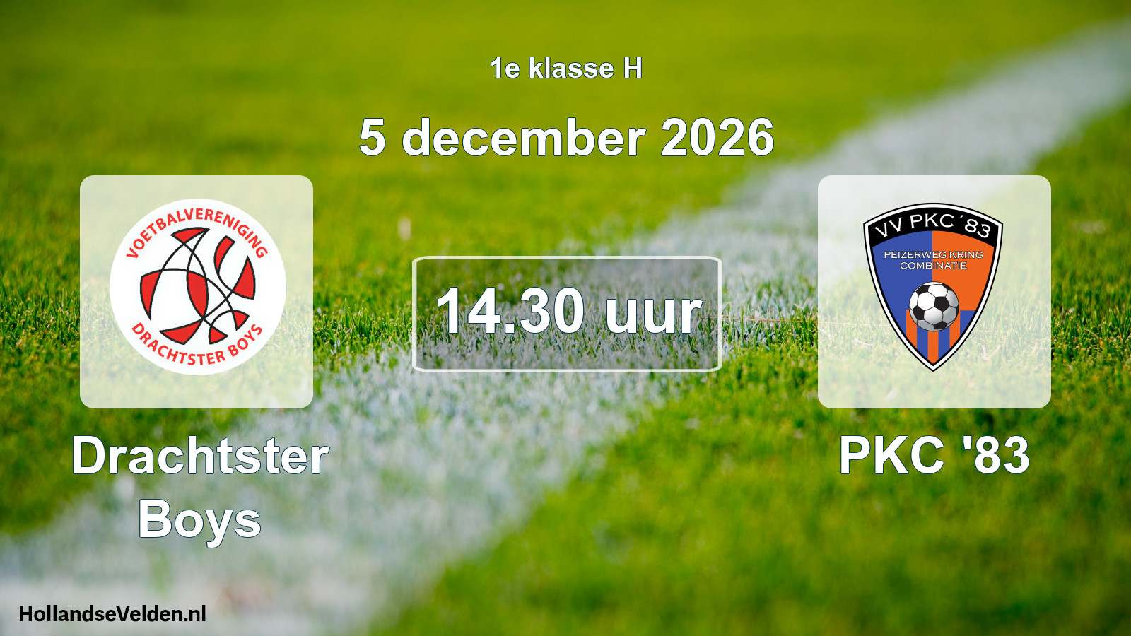 Geplande wedstrijd: Drachtster Boys - PKC '83 (5 december 2026)