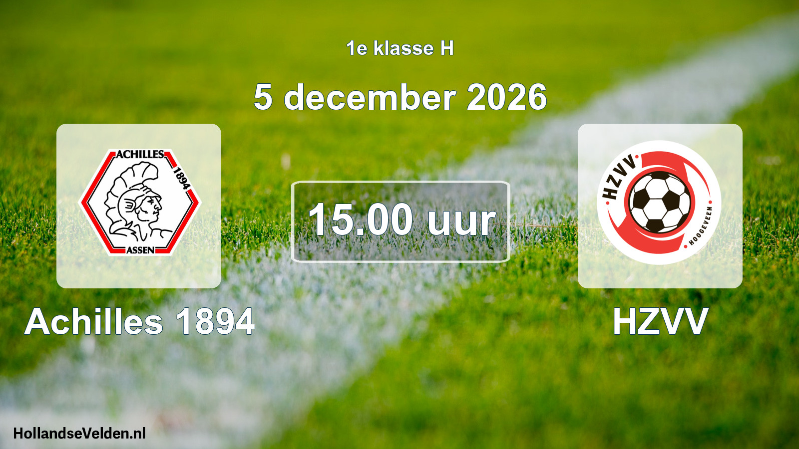 Scheduled Match: Achilles 1894 - HZVV (5 December 2026)