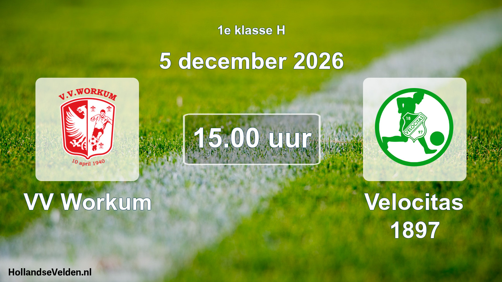 Geplande wedstrijd: VV Workum - Velocitas 1897 (5 december 2026)