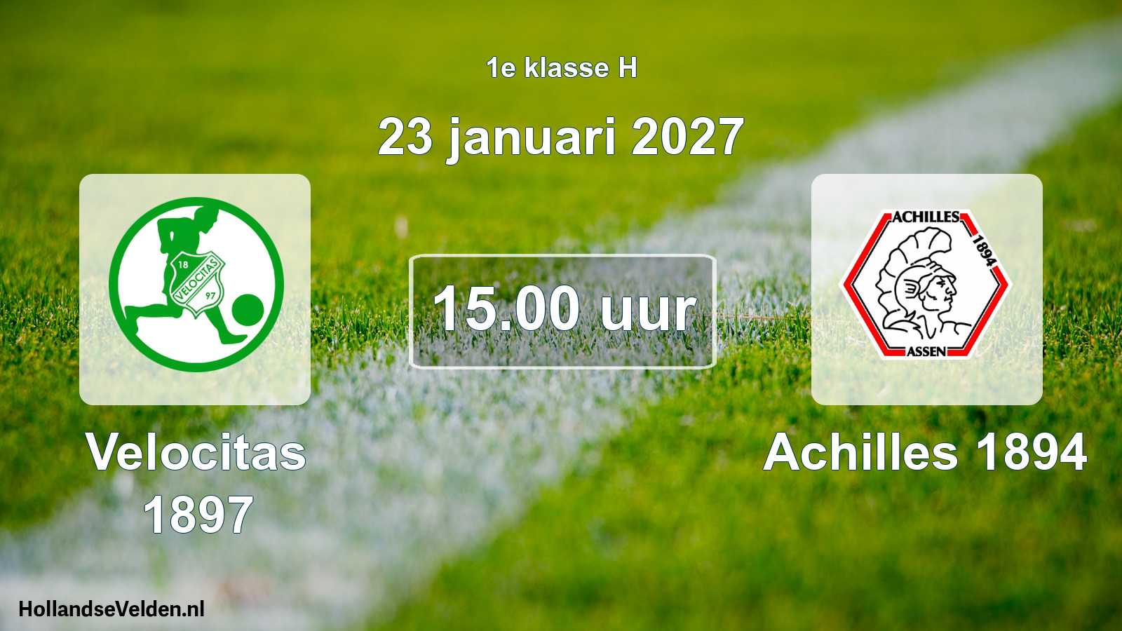 Geplande wedstrijd: Velocitas 1897 - Achilles 1894 (23 januari 2027)