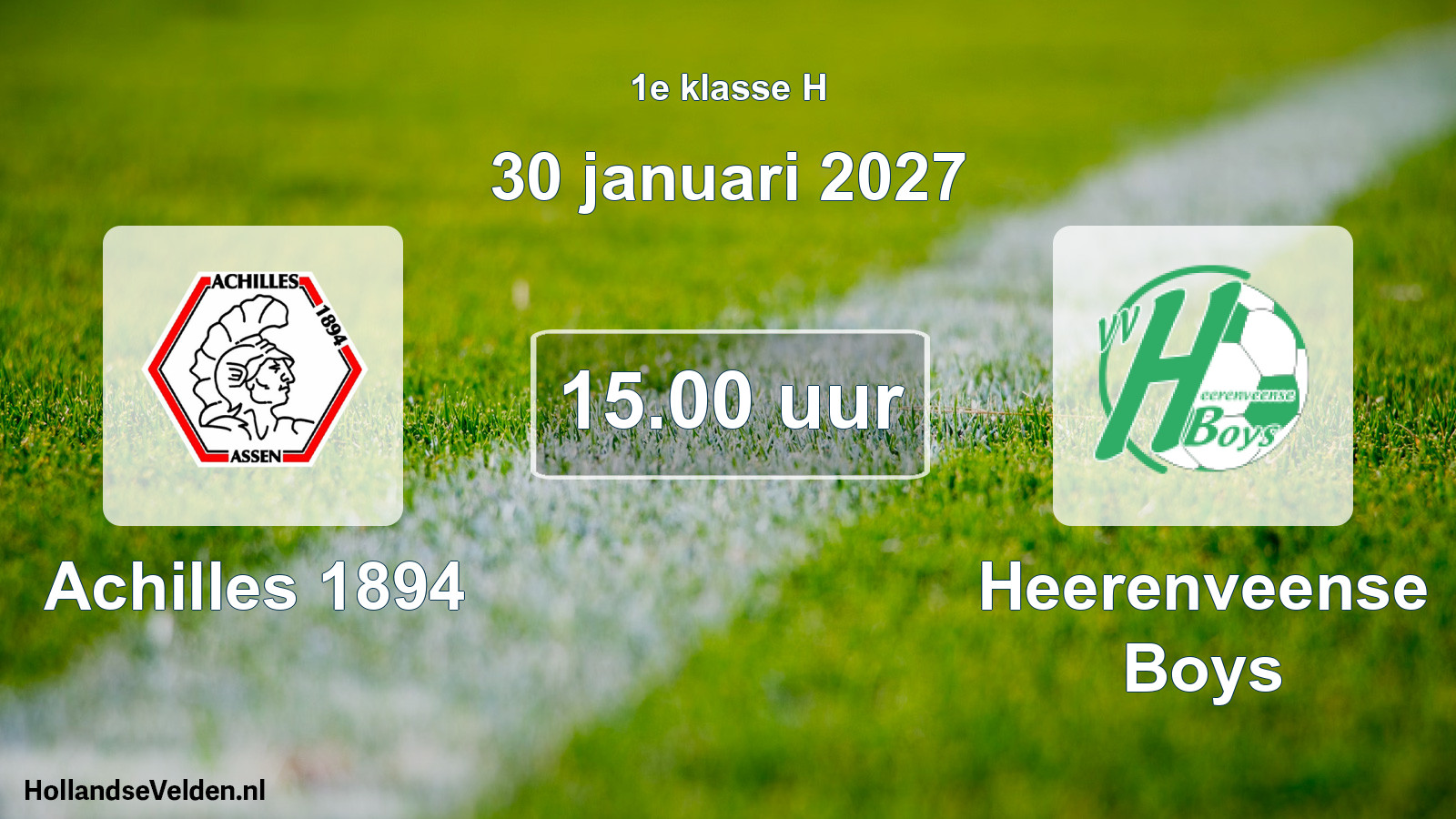 Geplande wedstrijd: Achilles 1894 - Heerenveense Boys (30 januari 2027)