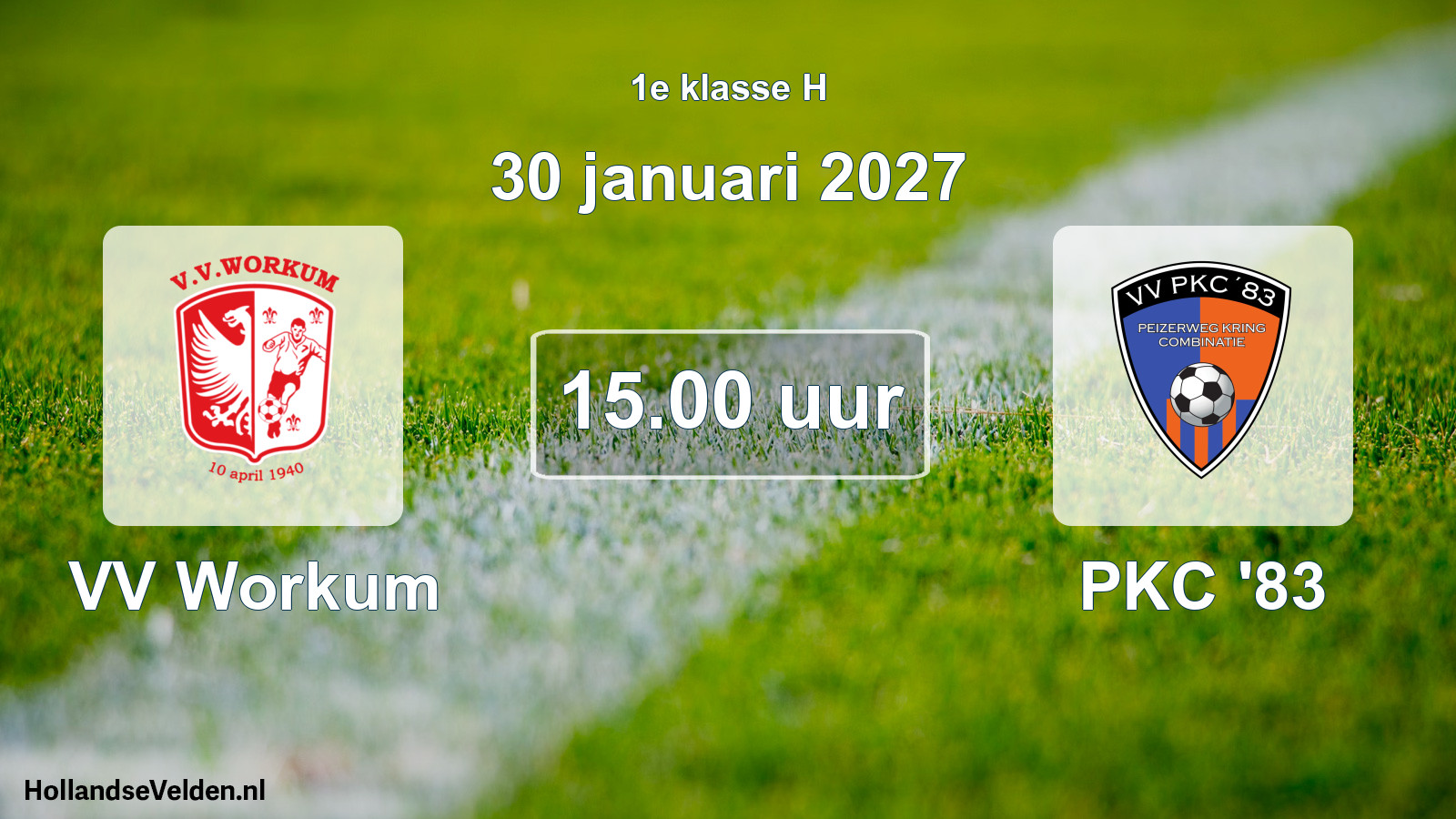 Scheduled Match: VV Workum - PKC '83 (30 January 2027)