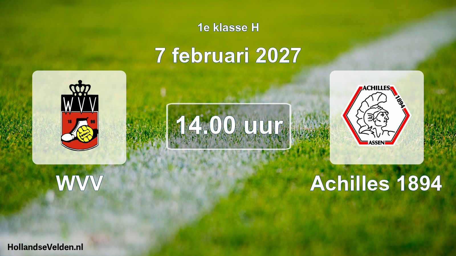 Geplande wedstrijd: WVV - Achilles 1894 (7 februari 2027)