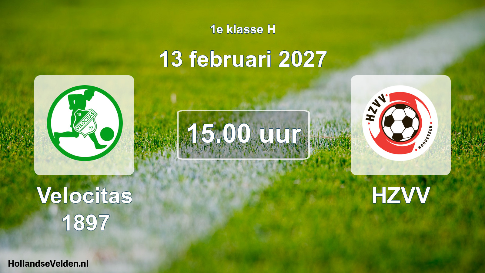 Geplande wedstrijd: Velocitas 1897 - HZVV (13 februari 2027)