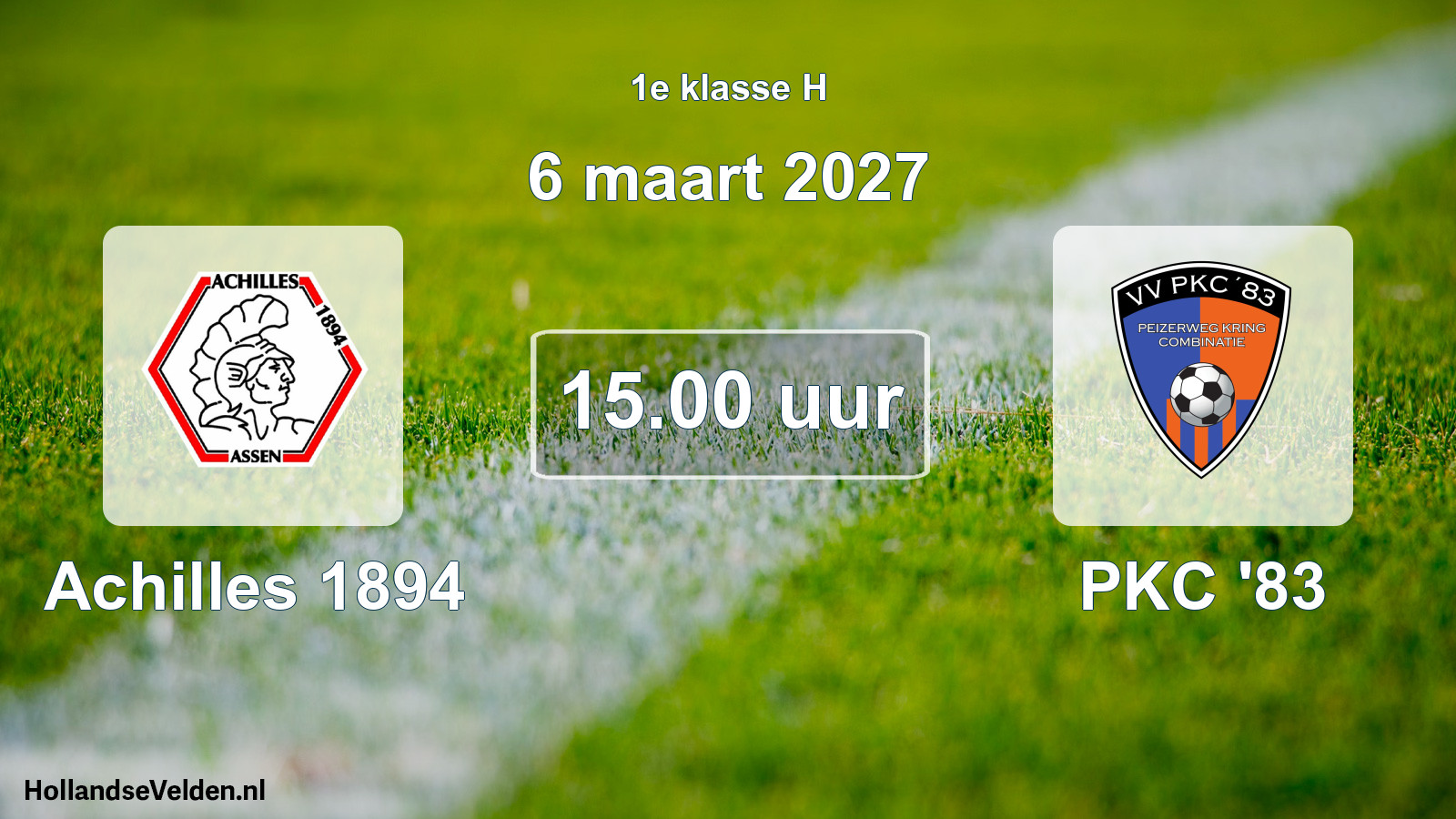 Geplande wedstrijd: Achilles 1894 - PKC '83 (6 maart 2027)
