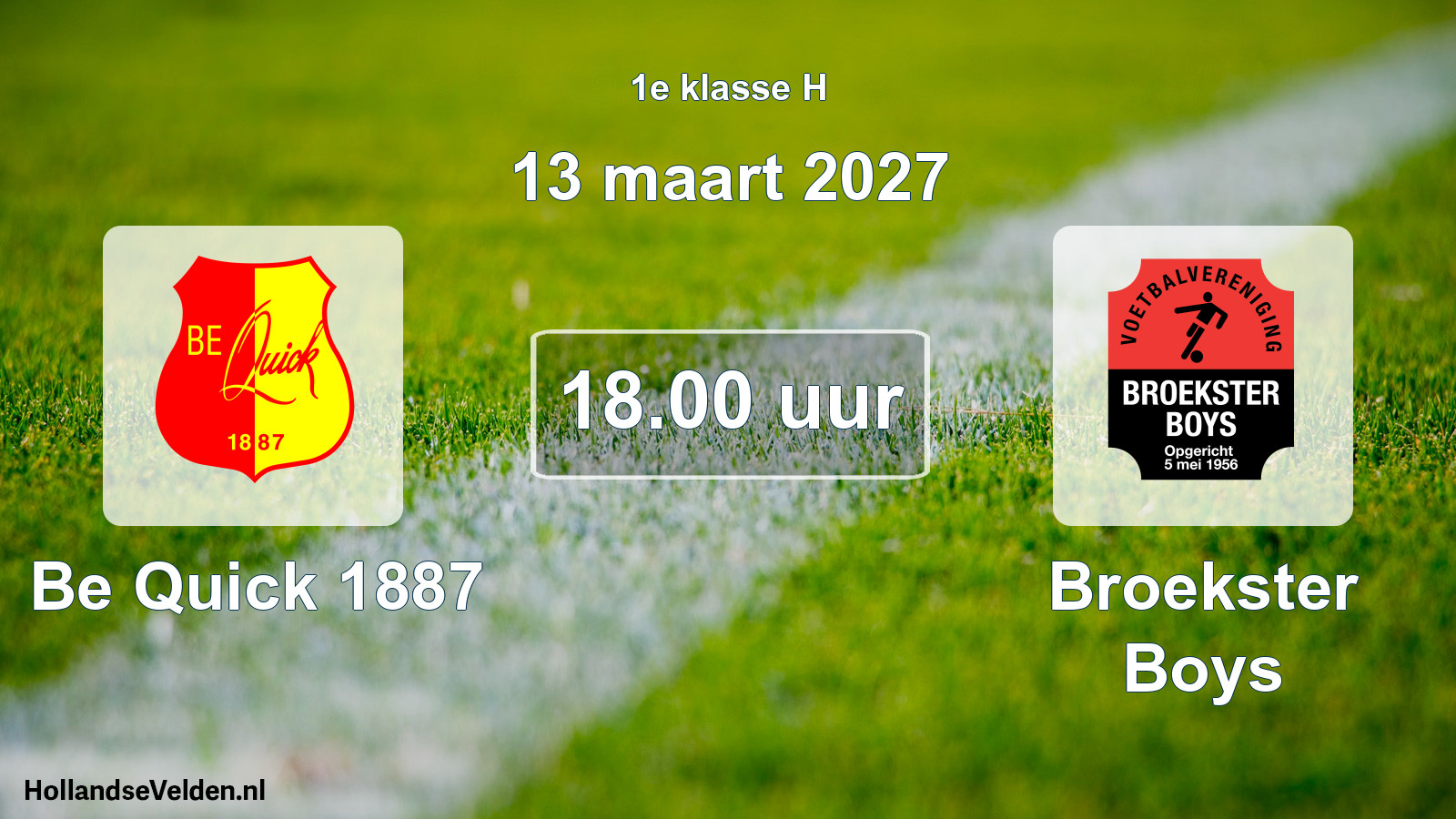 Geplande wedstrijd: Be Quick 1887 - Broekster Boys (13 maart 2027)