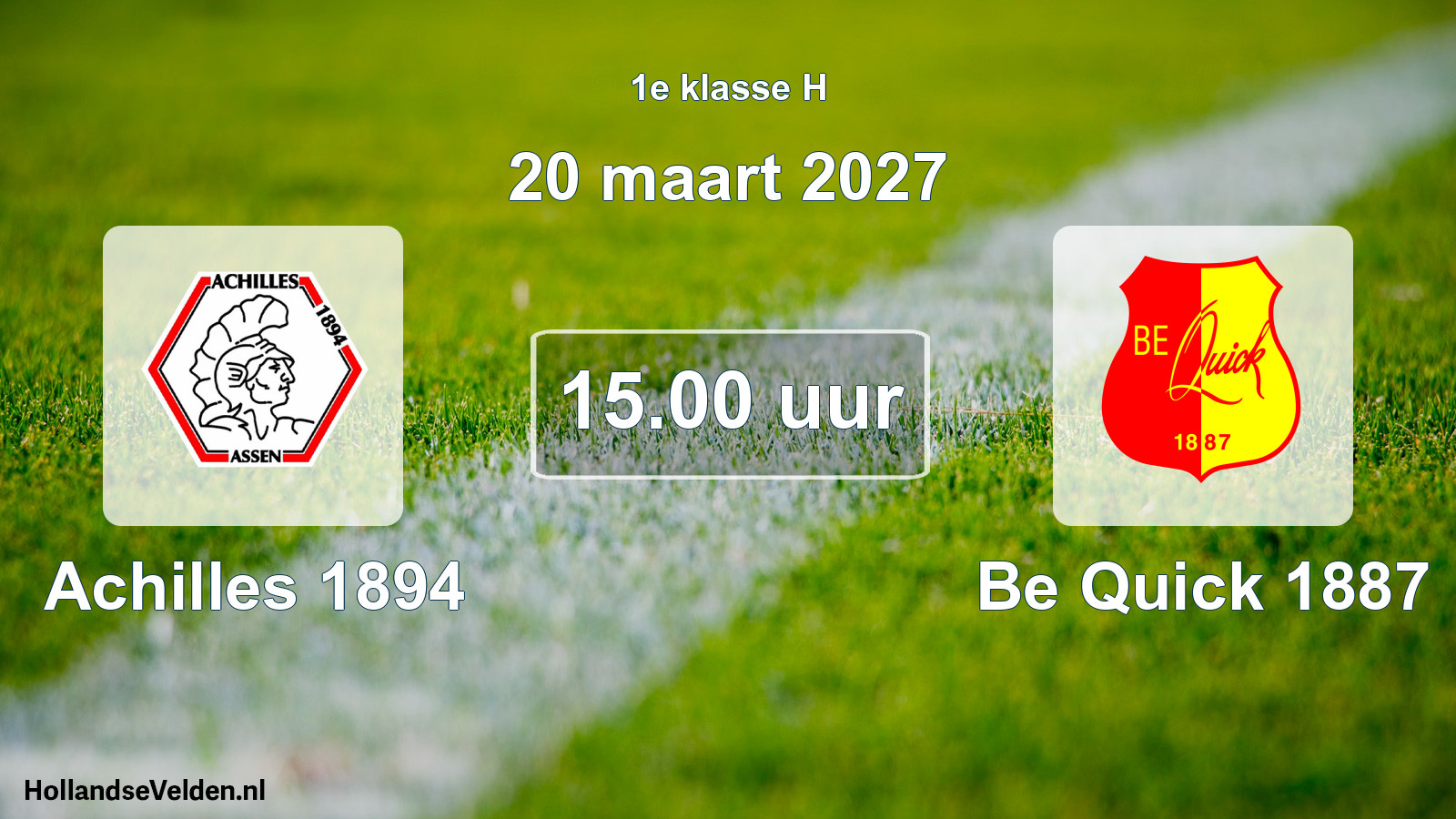 Geplande wedstrijd: Achilles 1894 - Be Quick 1887 (20 maart 2027)