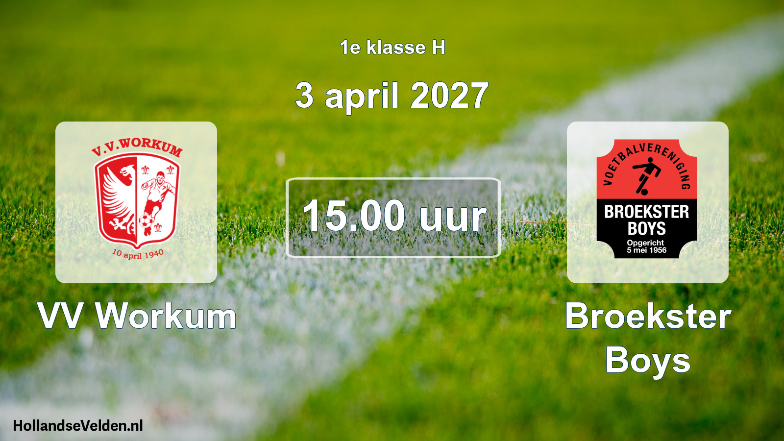 Geplande wedstrijd: VV Workum - Broekster Boys (3 april 2027)