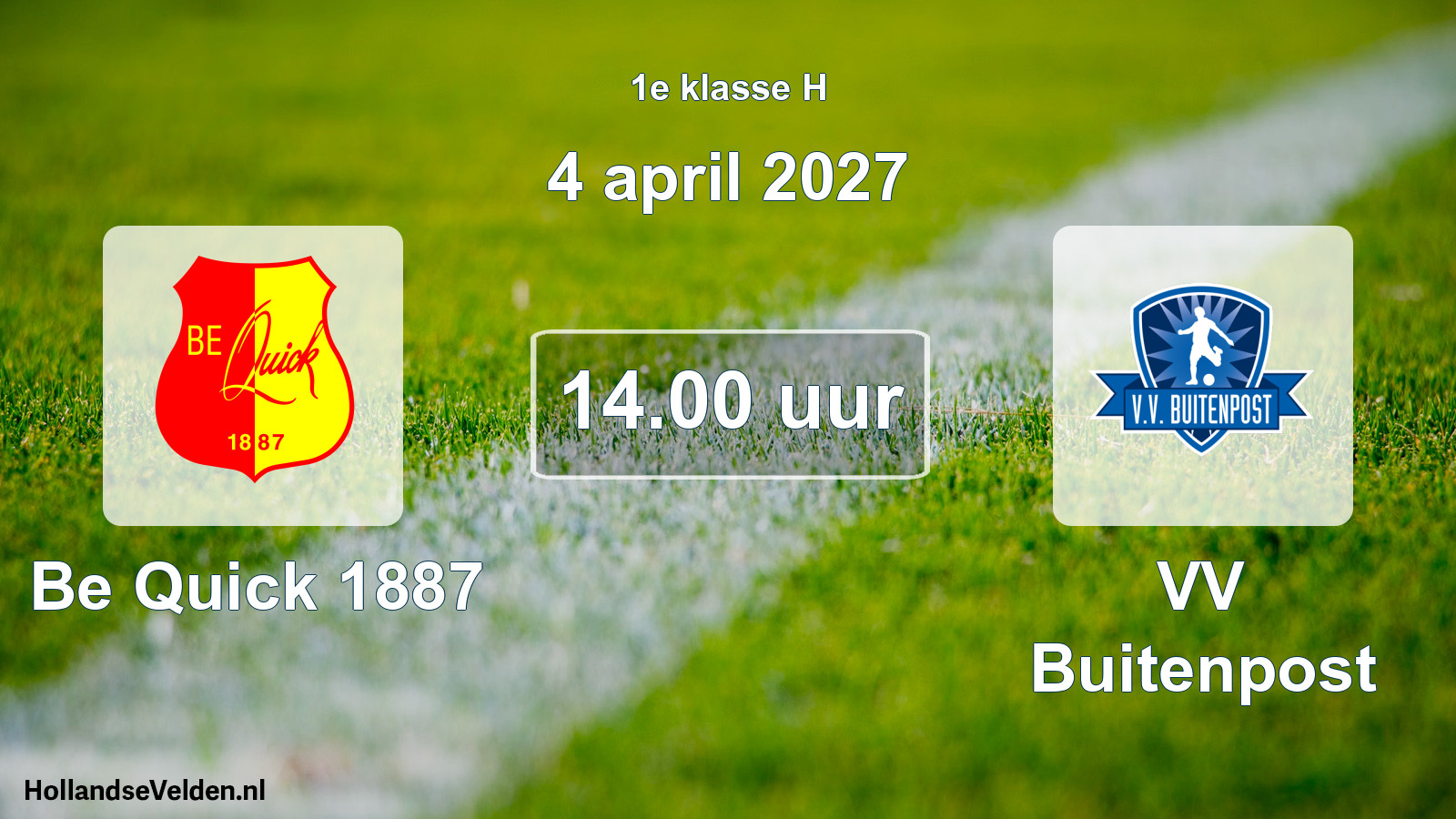 Geplande wedstrijd: Be Quick 1887 - VV Buitenpost (4 april 2027)