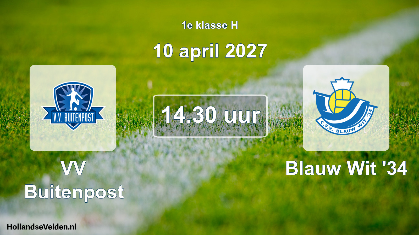 Scheduled Match: VV Buitenpost - Blauw Wit '34 (10 April 2027)