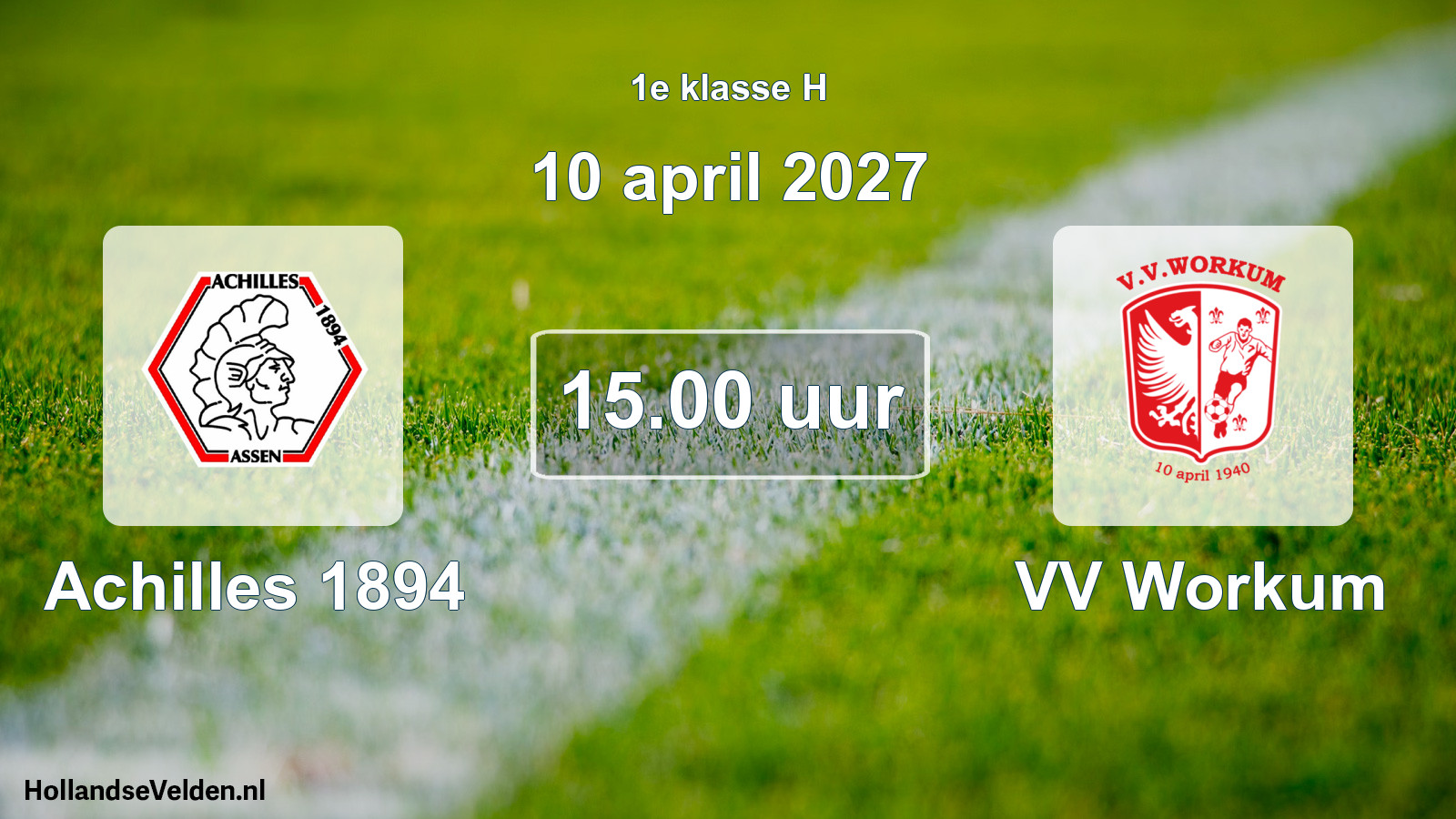 Geplande wedstrijd: Achilles 1894 - VV Workum (10 april 2027)