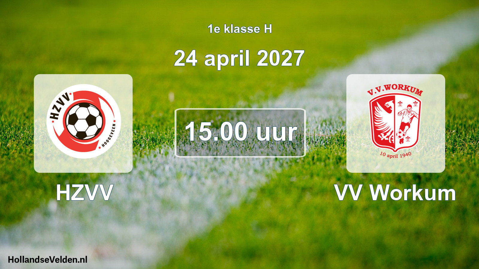 Geplande wedstrijd: HZVV - VV Workum (24 april 2027)