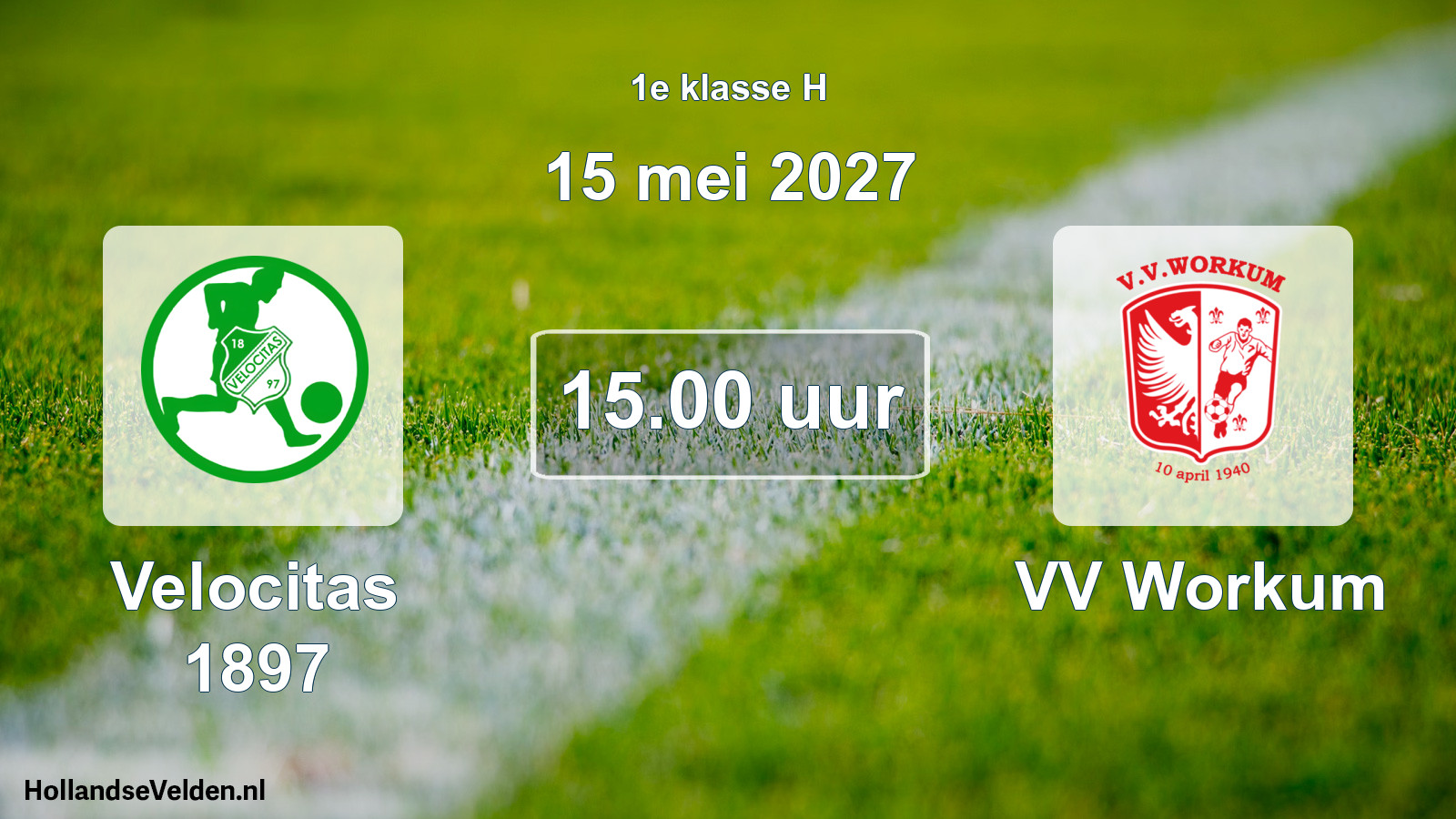 Geplande wedstrijd: Velocitas 1897 - VV Workum (15 mei 2027)