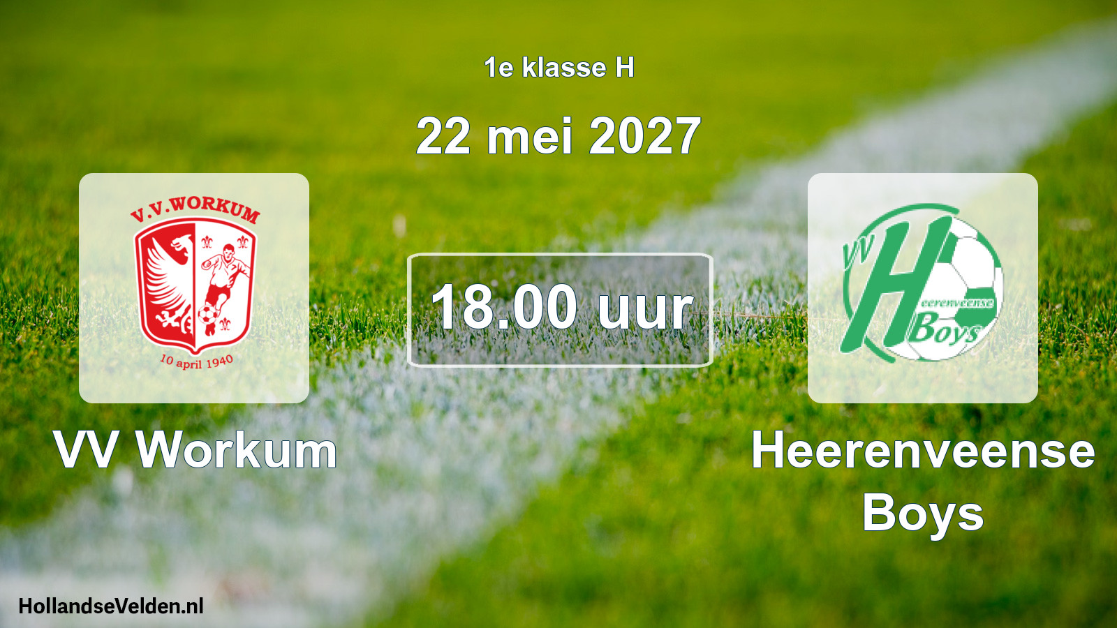 Geplande wedstrijd: VV Workum - Heerenveense Boys (22 mei 2027)