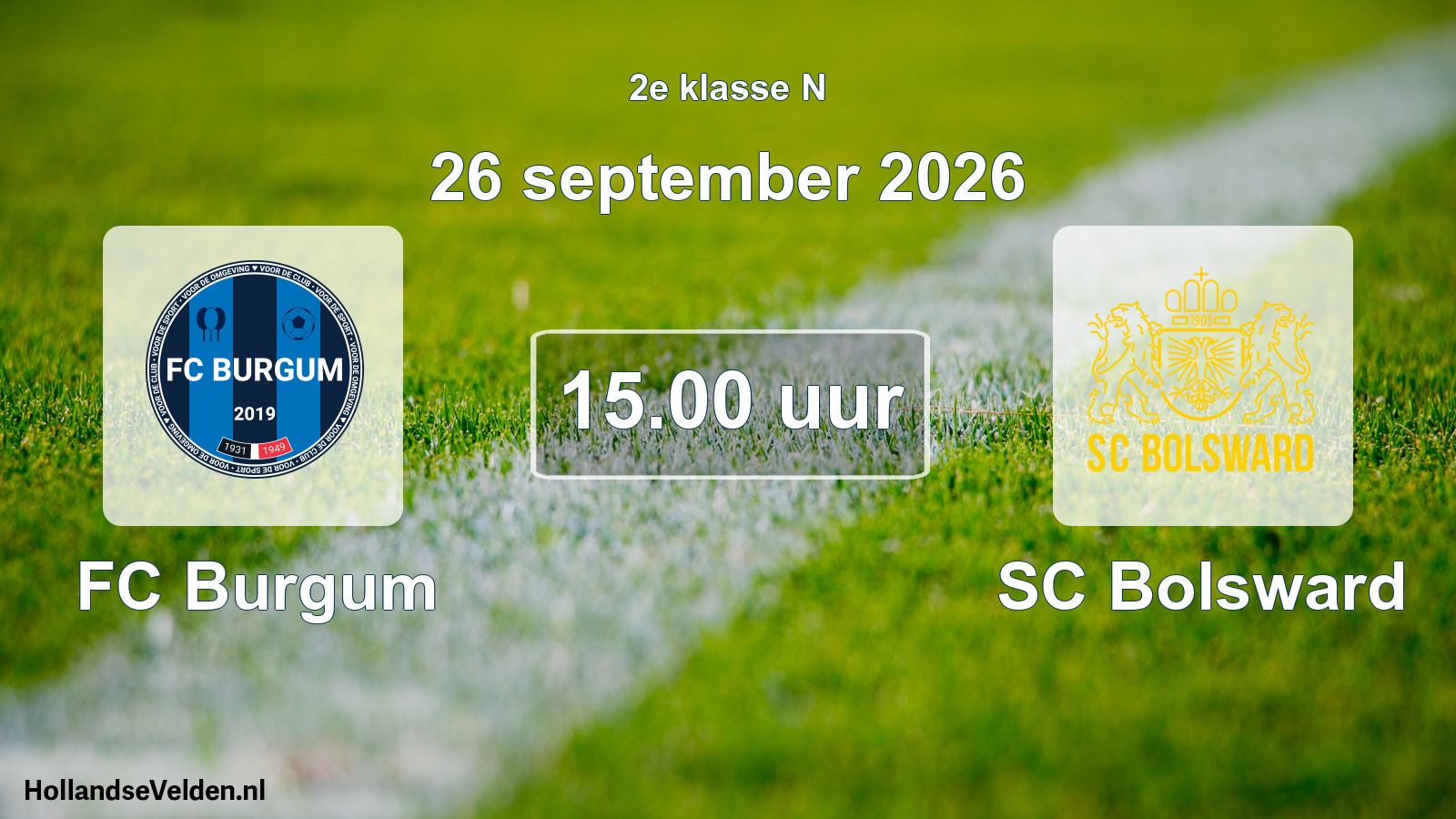 Geplande wedstrijd: FC Burgum - SC Bolsward (26 september 2026)