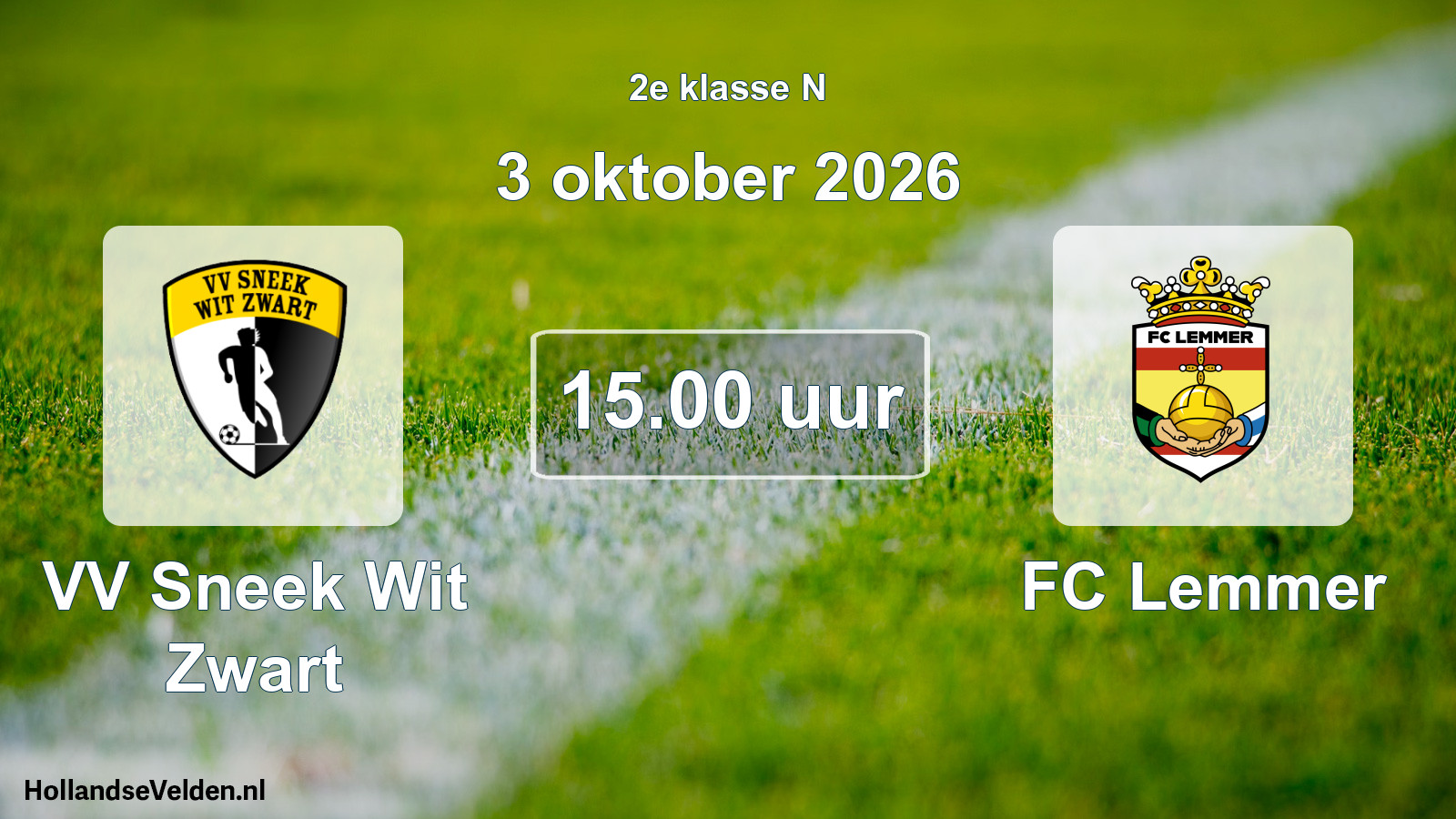 Scheduled Match: VV Sneek Wit Zwart - FC Lemmer (3 October 2026)