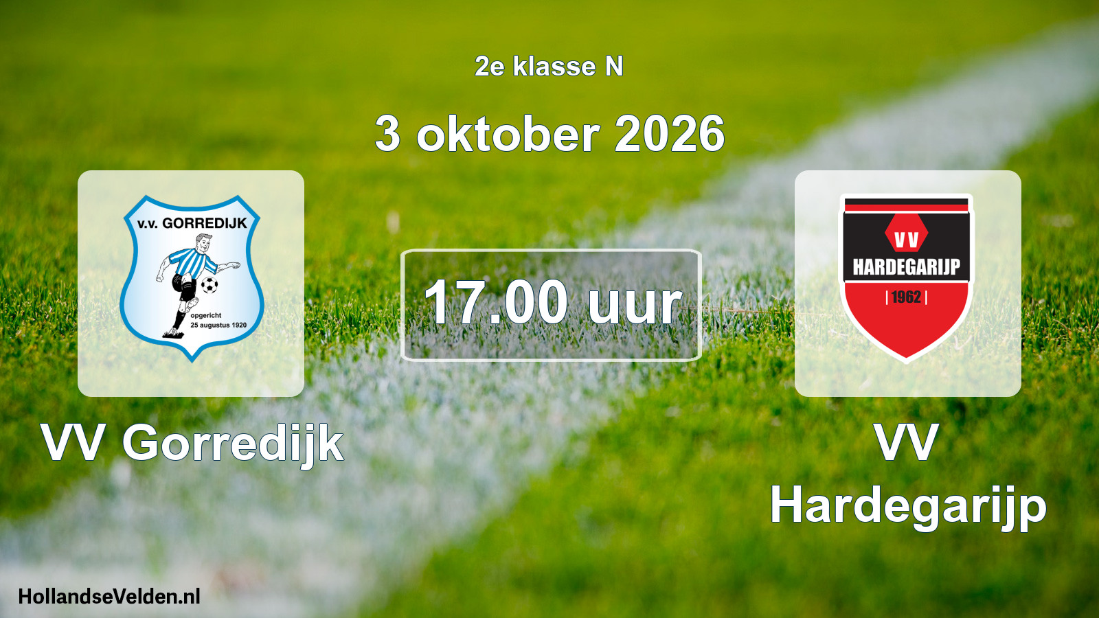 Geplande wedstrijd: VV Gorredijk - VV Hardegarijp (3 oktober 2026)