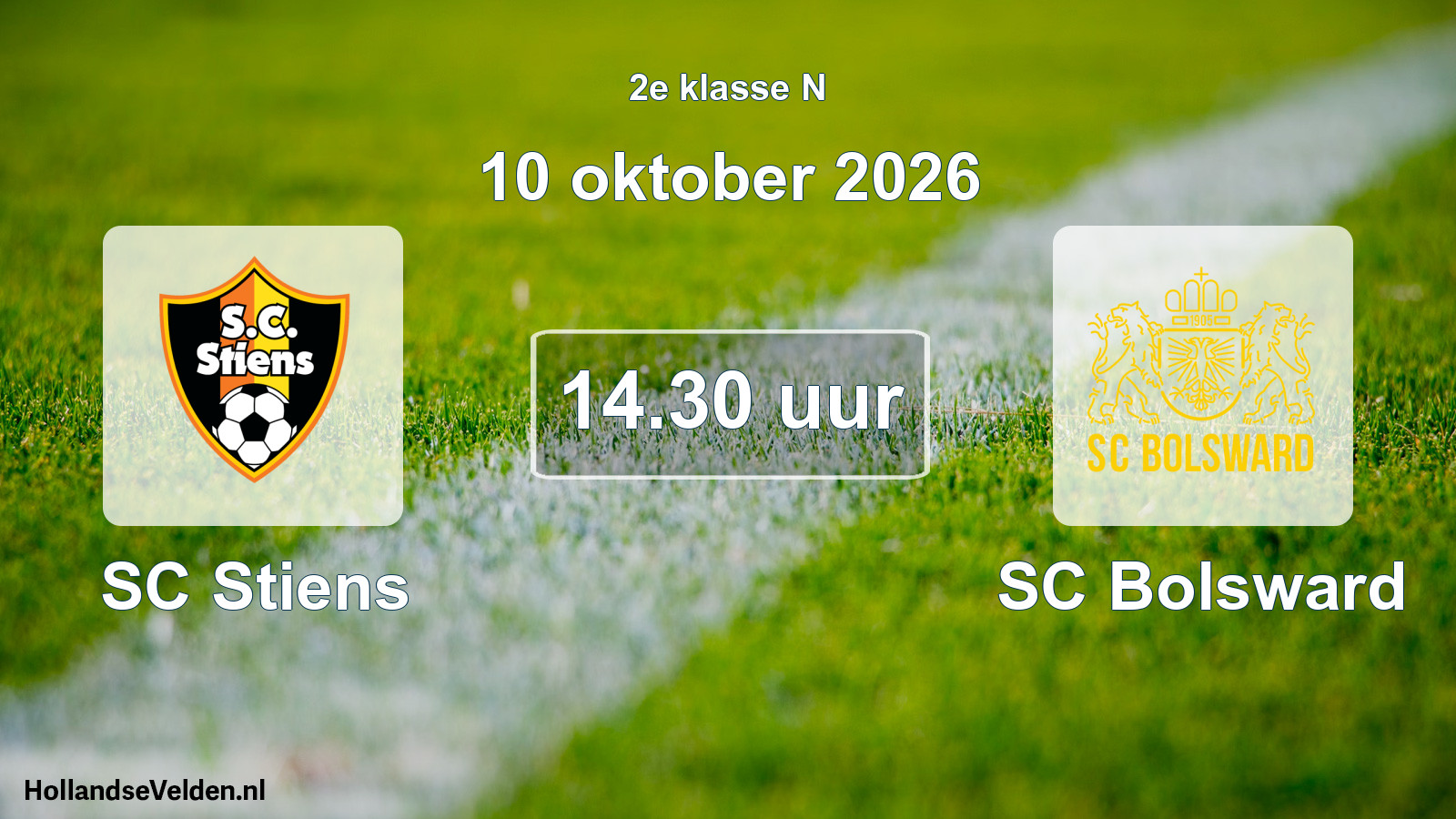 Geplande wedstrijd: SC Stiens - SC Bolsward (10 oktober 2026)