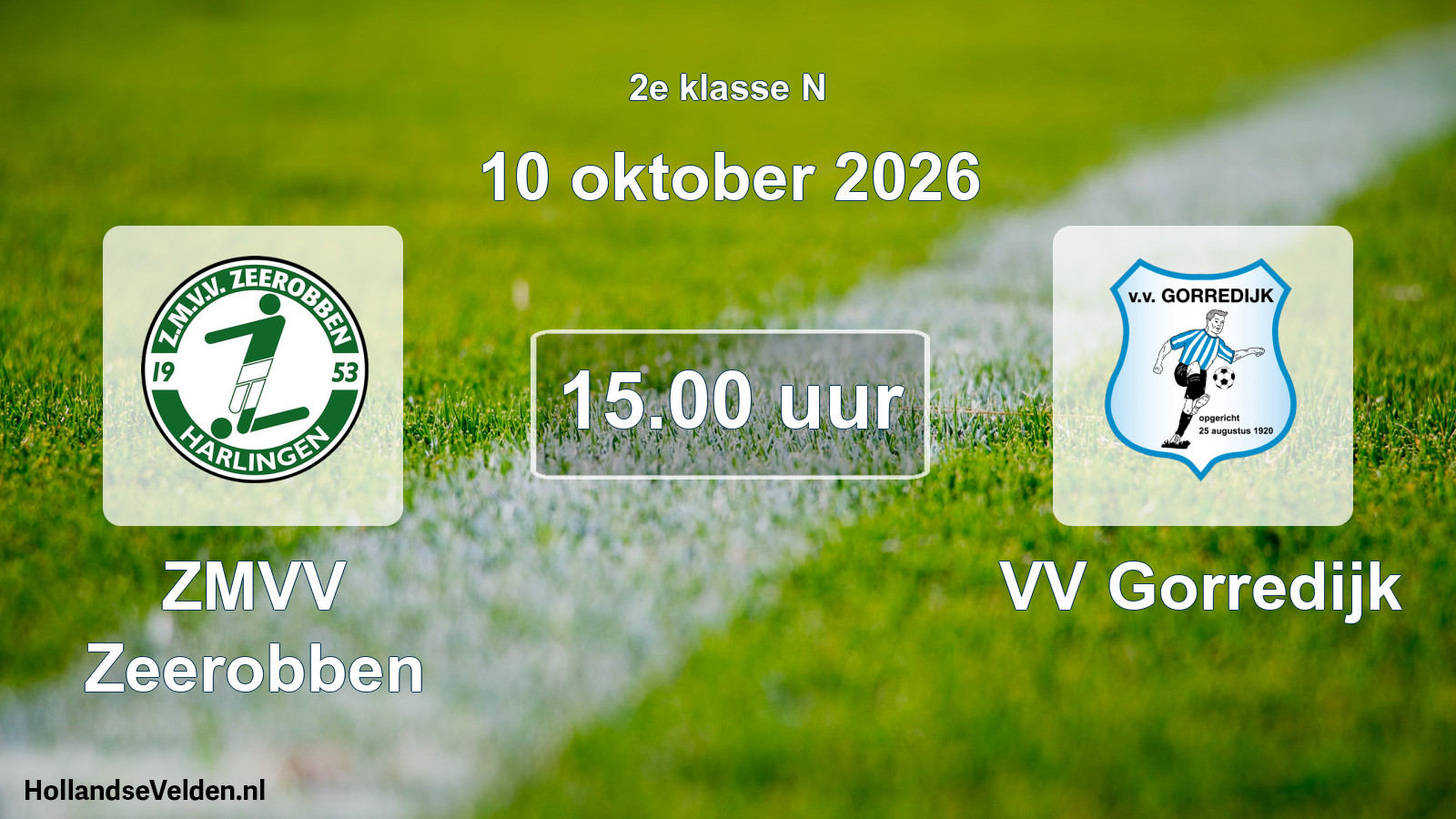 Geplande wedstrijd: ZMVV Zeerobben - VV Gorredijk (10 oktober 2026)