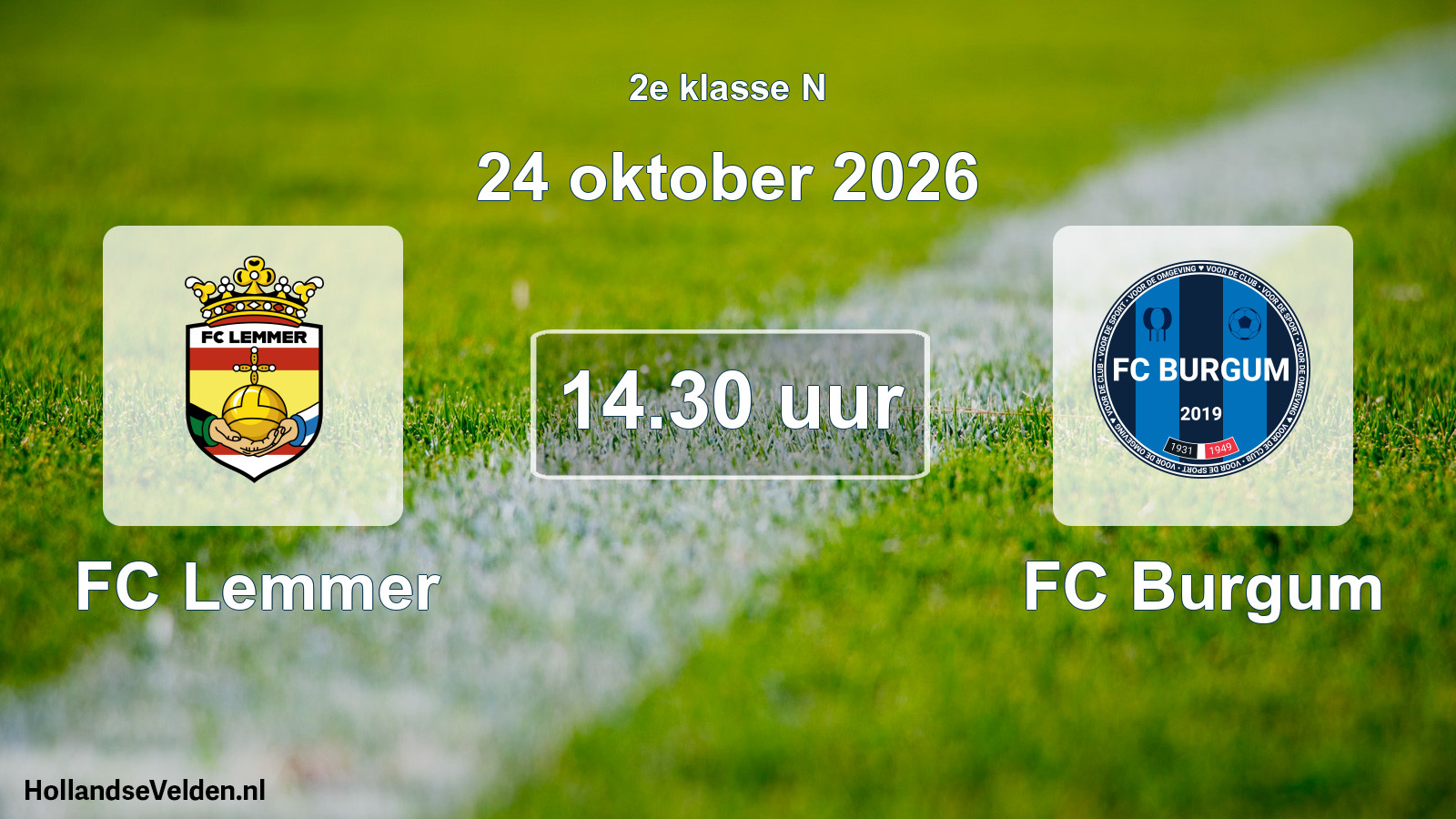 Geplande wedstrijd: FC Lemmer - FC Burgum (24 oktober 2026)
