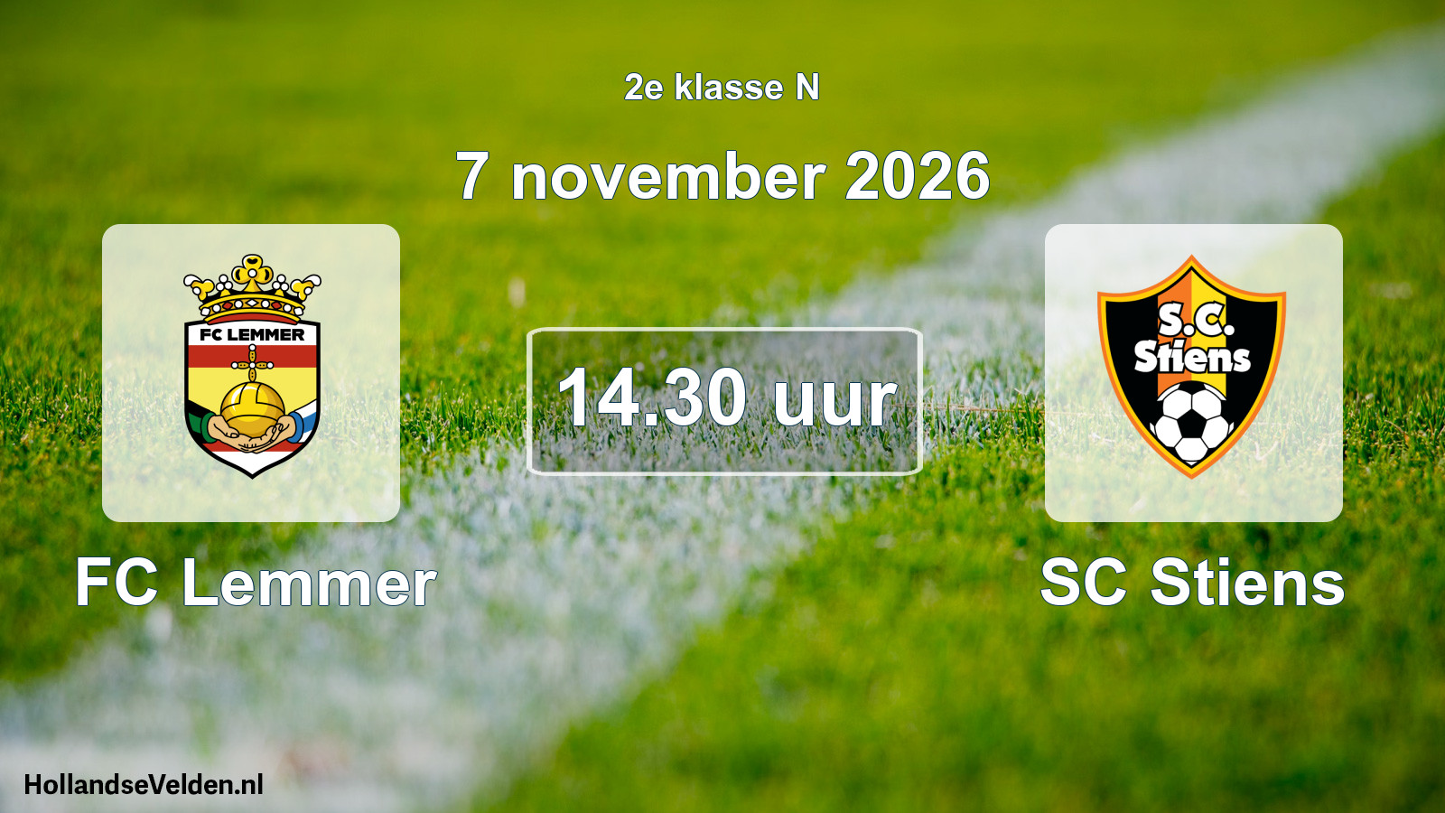 Geplande wedstrijd: FC Lemmer - SC Stiens (7 november 2026)