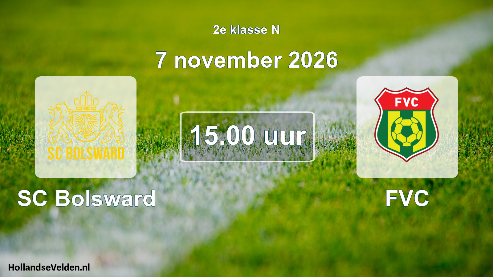 Geplande wedstrijd: SC Bolsward - FVC (7 november 2026)