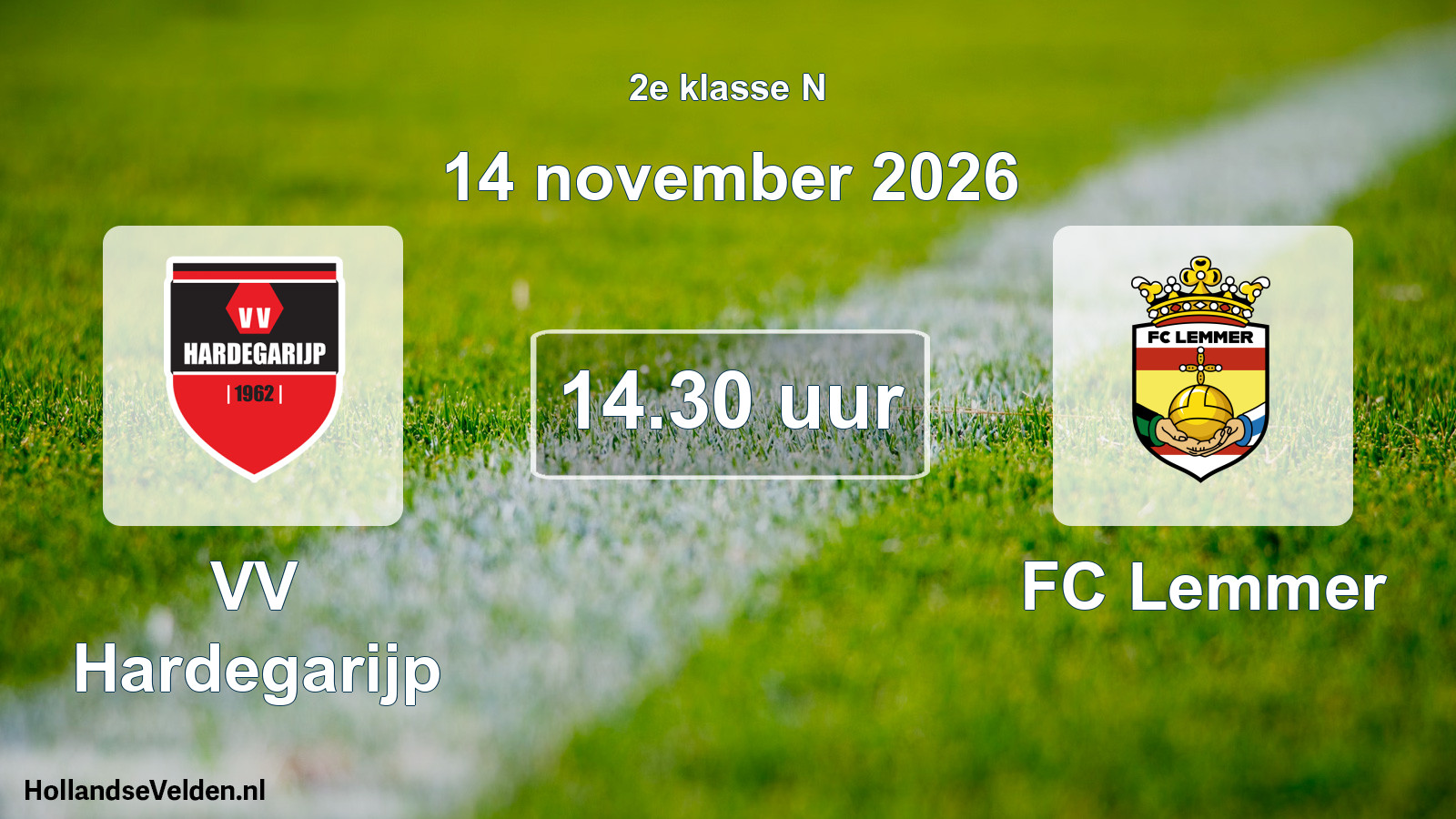 Geplande wedstrijd: VV Hardegarijp - FC Lemmer (14 november 2026)