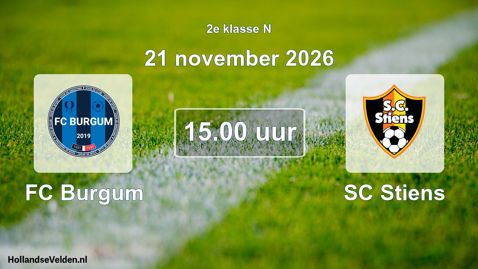 Geplande wedstrijd: FC Burgum - SC Stiens (21 november 2026)