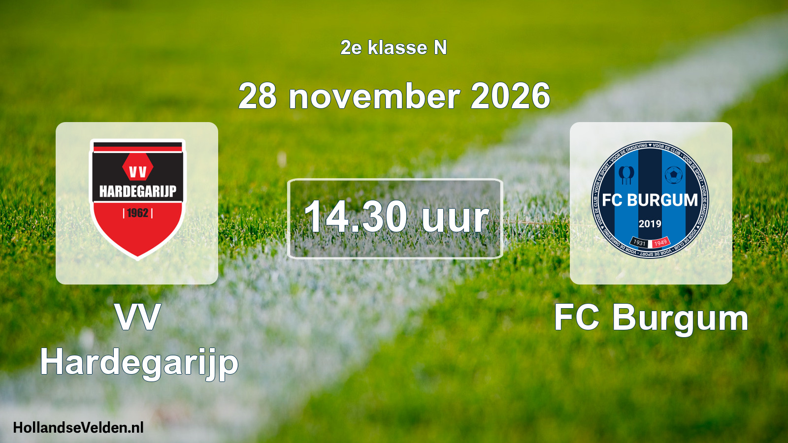 Geplande wedstrijd: VV Hardegarijp - FC Burgum (28 november 2026)
