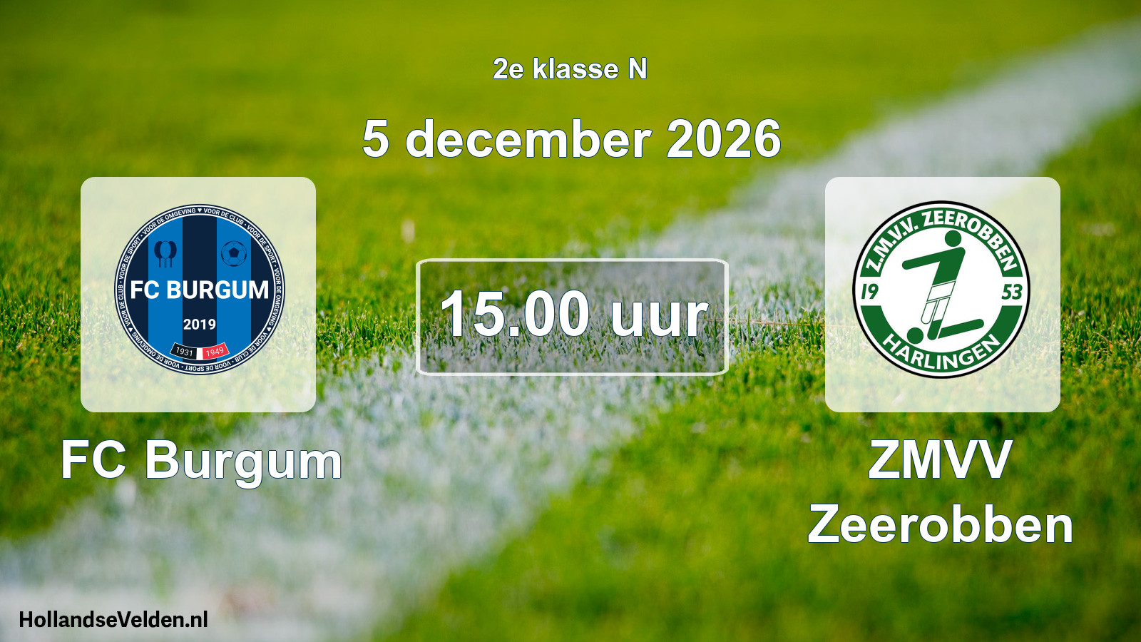 Geplande wedstrijd: FC Burgum - ZMVV Zeerobben (5 december 2026)