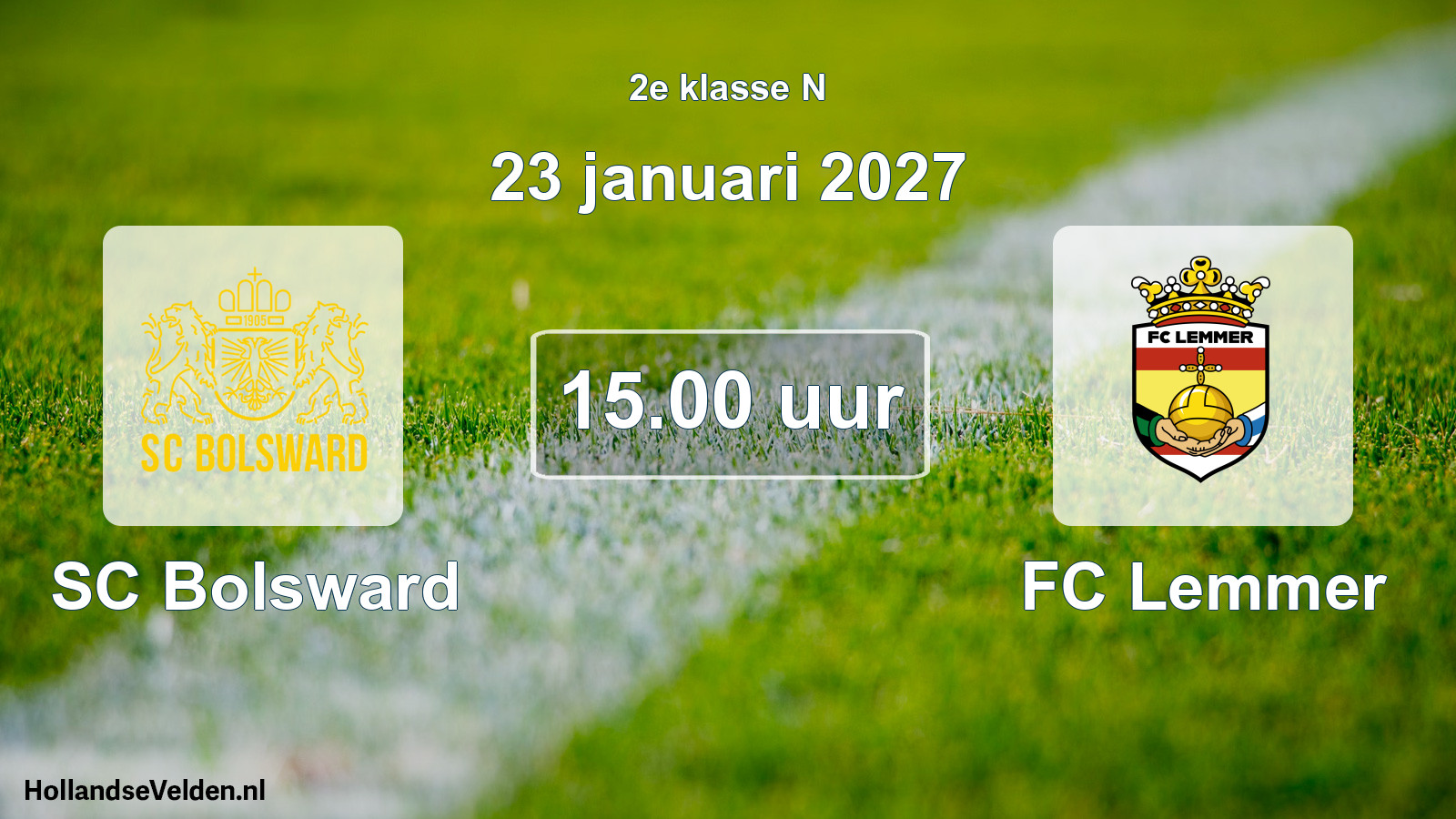 Geplande wedstrijd: SC Bolsward - FC Lemmer (23 januari 2027)