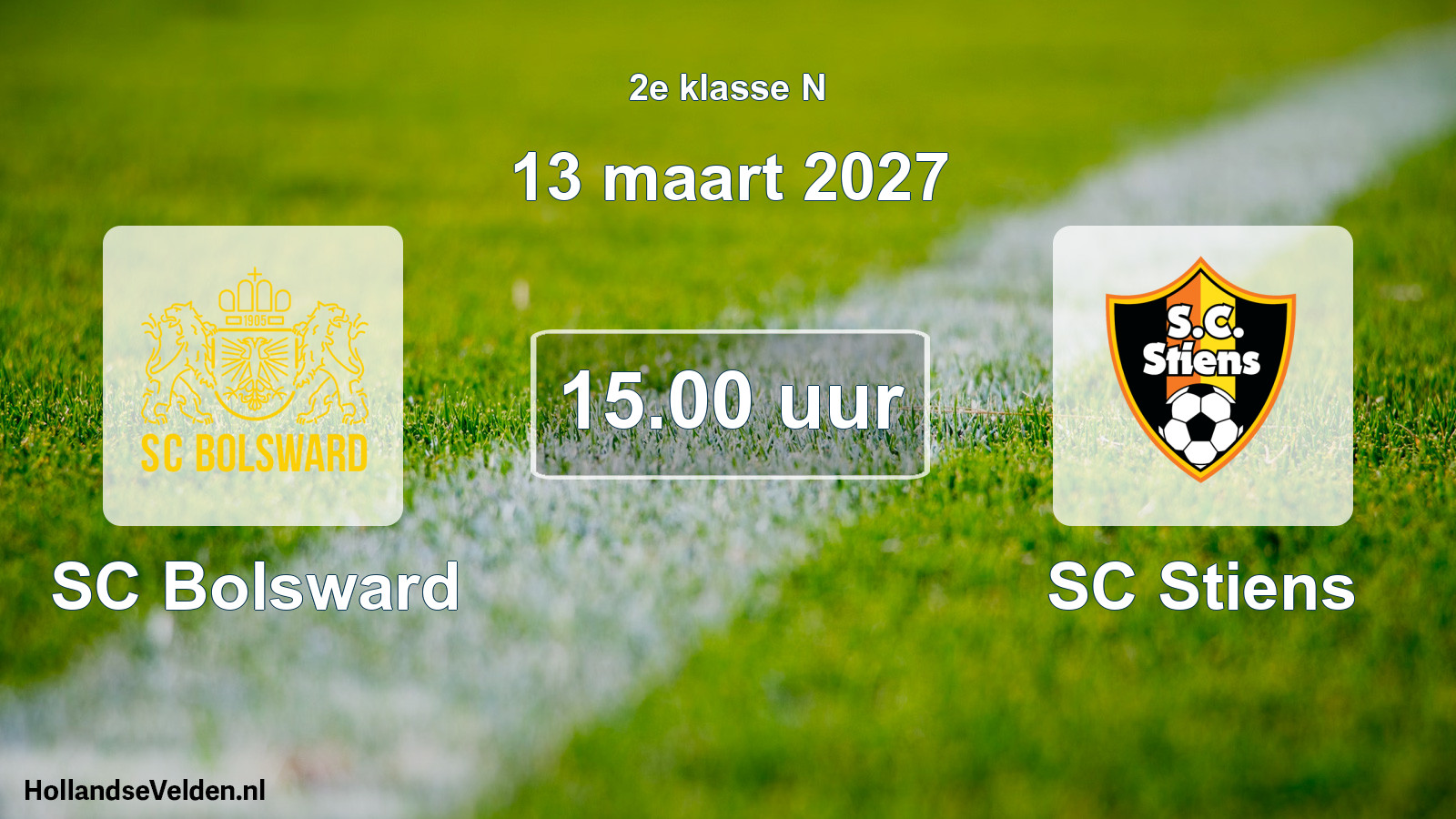Geplande wedstrijd: SC Bolsward - SC Stiens (13 maart 2027)