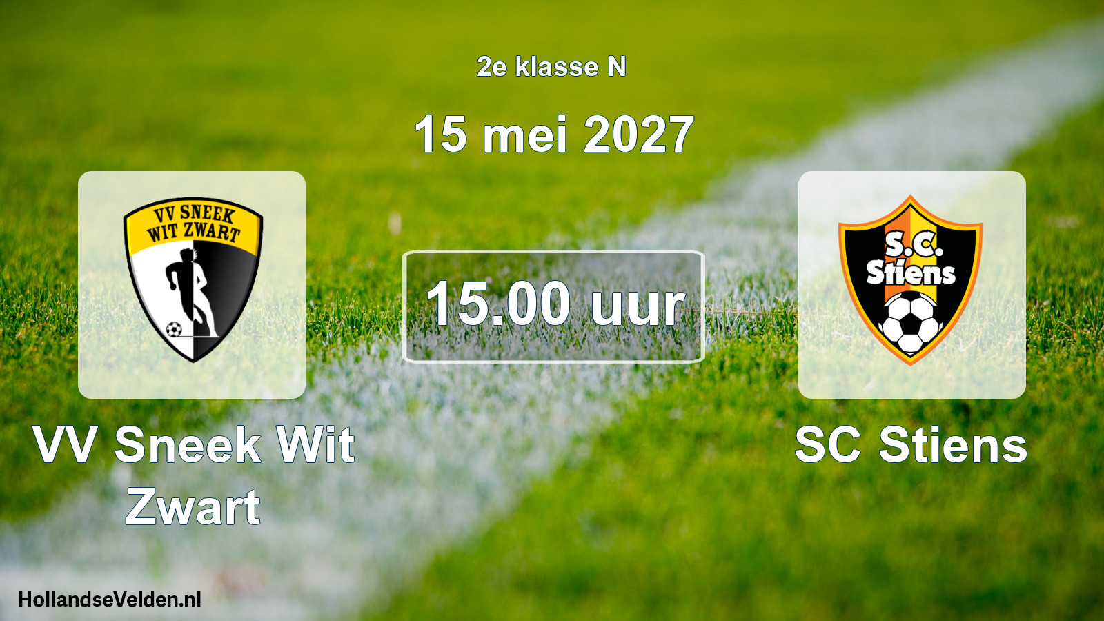 Geplande wedstrijd: VV Sneek Wit Zwart - SC Stiens (15 mei 2027)