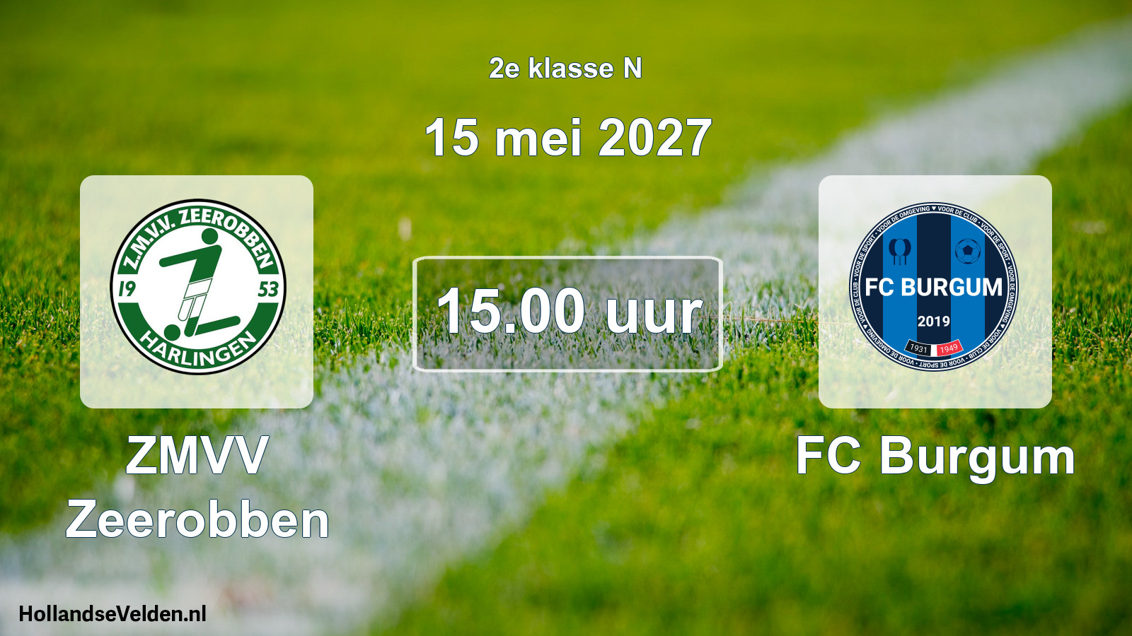 Geplande wedstrijd: ZMVV Zeerobben - FC Burgum (15 mei 2027)