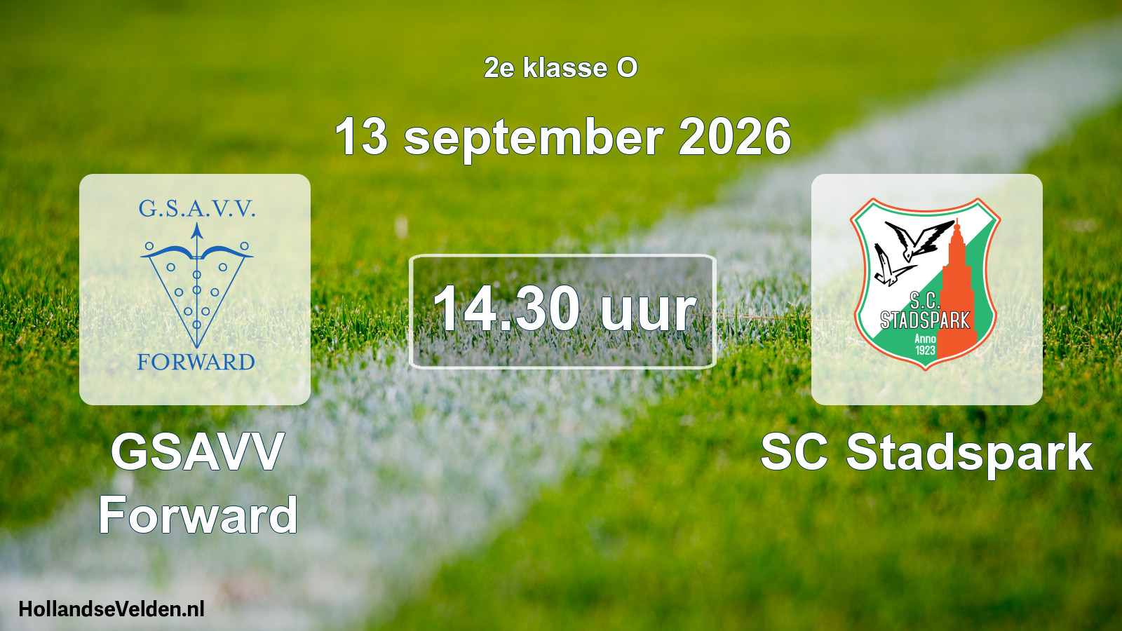 Geplande wedstrijd: GSAVV Forward - SC Stadspark (13 september 2026)