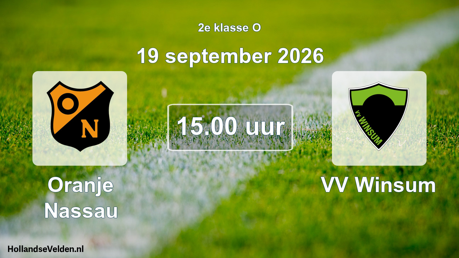 Scheduled Match: Oranje Nassau - VV Winsum (19 September 2026)