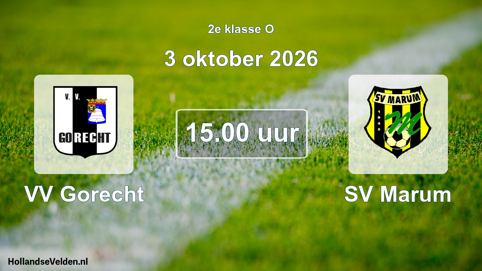 Geplande wedstrijd: VV Gorecht - SV Marum (3 oktober 2026)