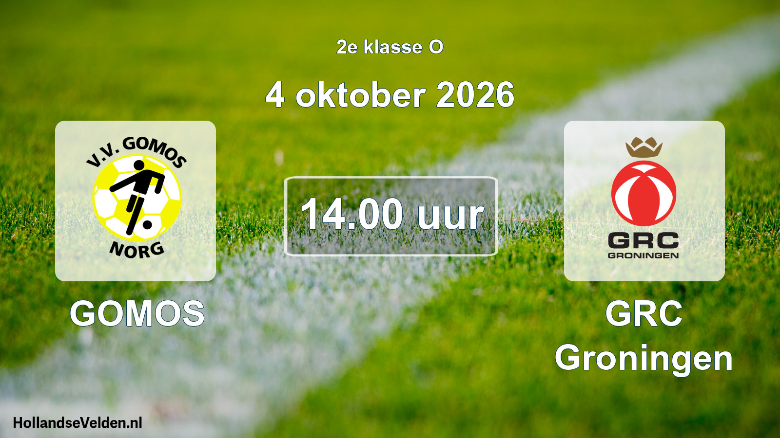 Geplande wedstrijd: GOMOS - GRC Groningen (4 oktober 2026)
