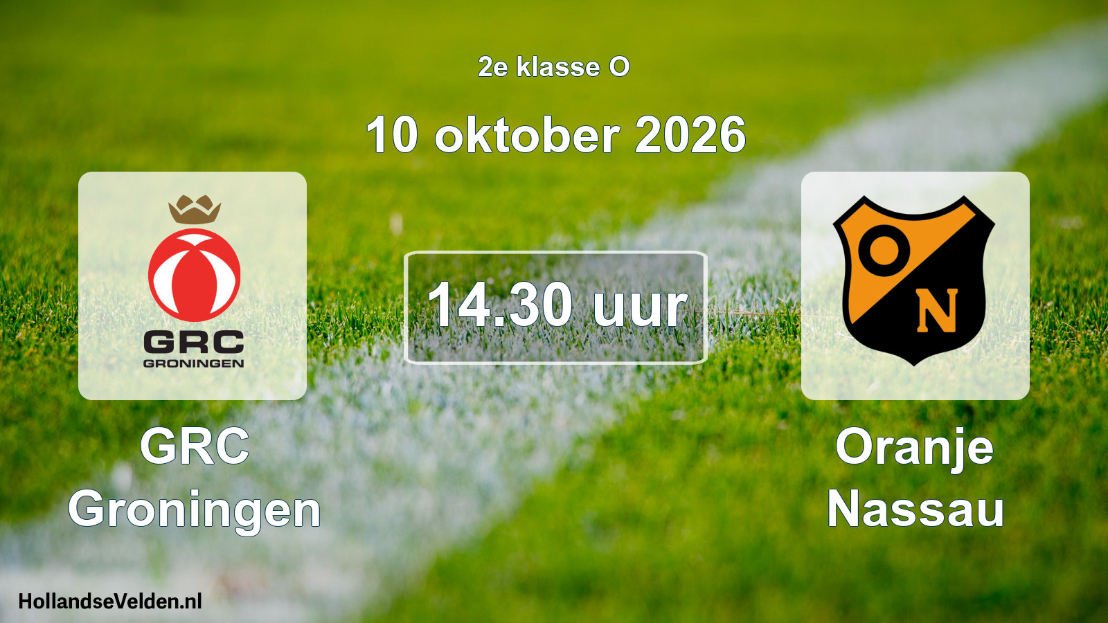 Geplande wedstrijd: GRC Groningen - Oranje Nassau (10 oktober 2026)