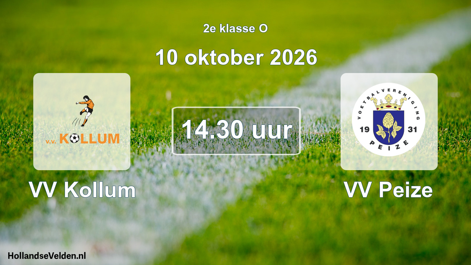 Geplande wedstrijd: VV Kollum - VV Peize (10 oktober 2026)