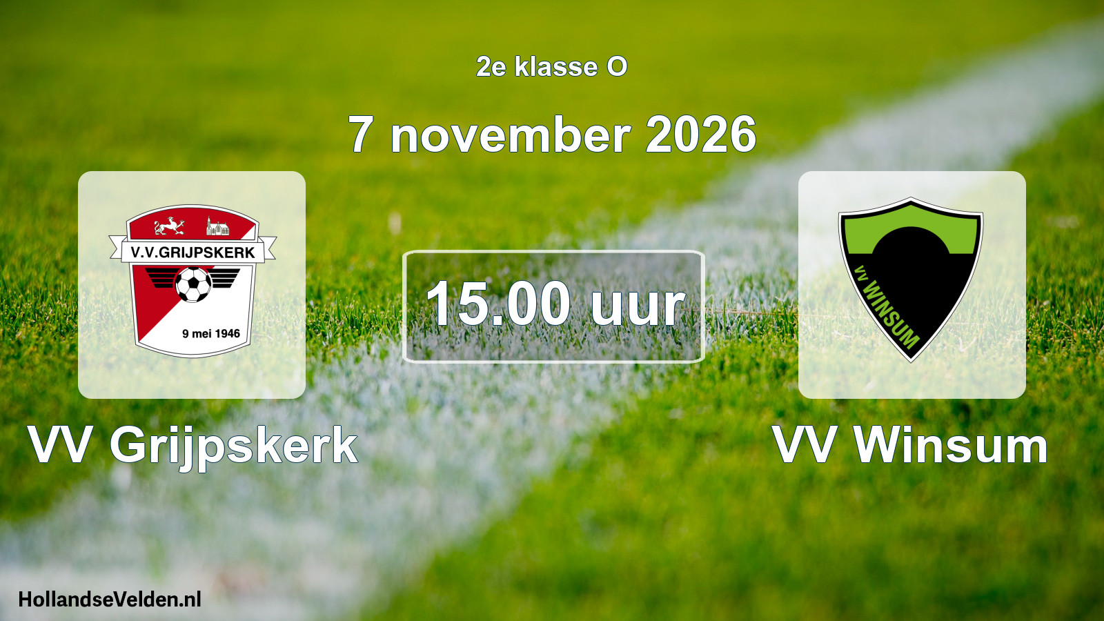 Geplande wedstrijd: VV Grijpskerk - VV Winsum (7 november 2026)