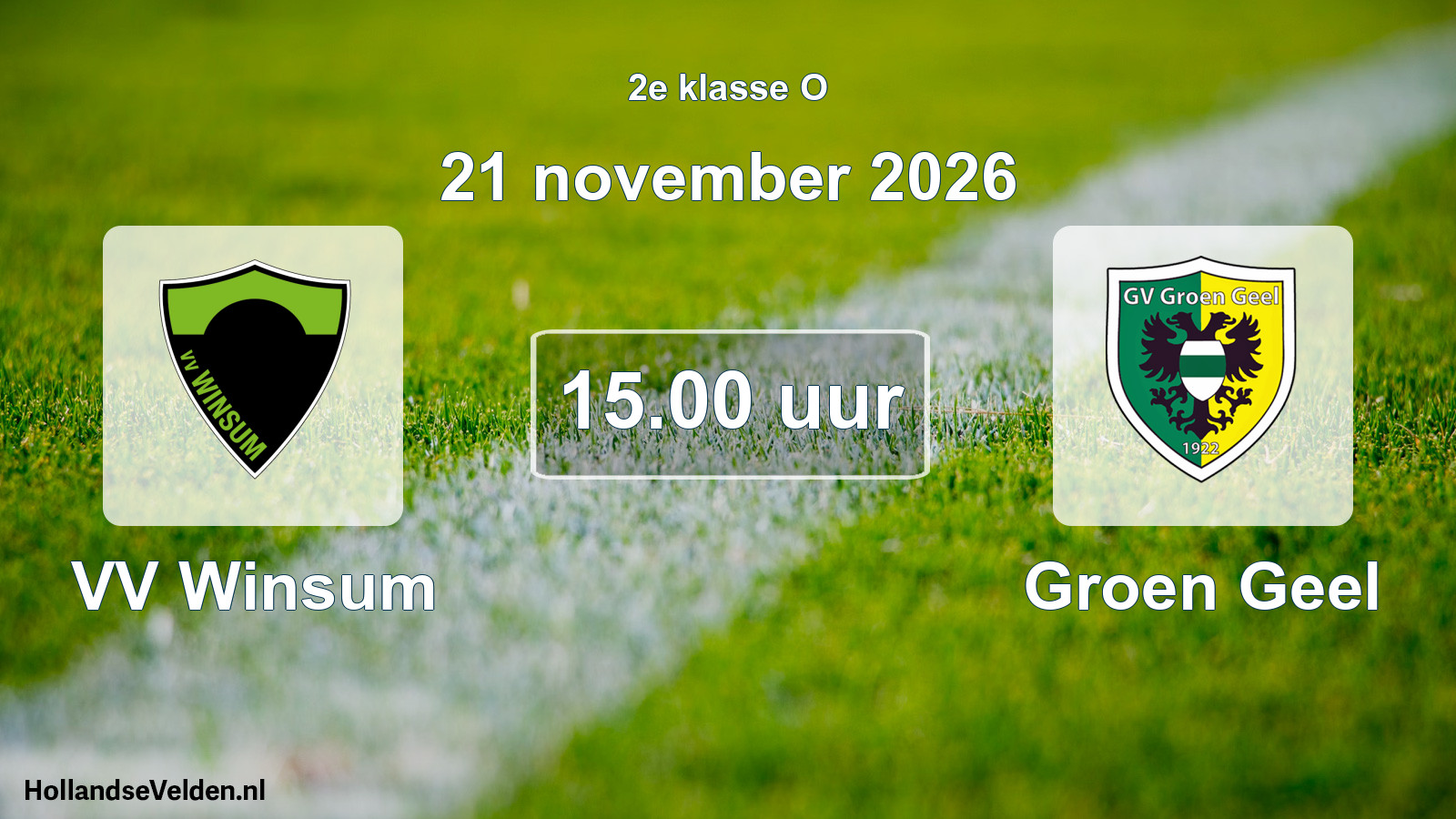 Geplande wedstrijd: VV Winsum - Groen Geel (21 november 2026)