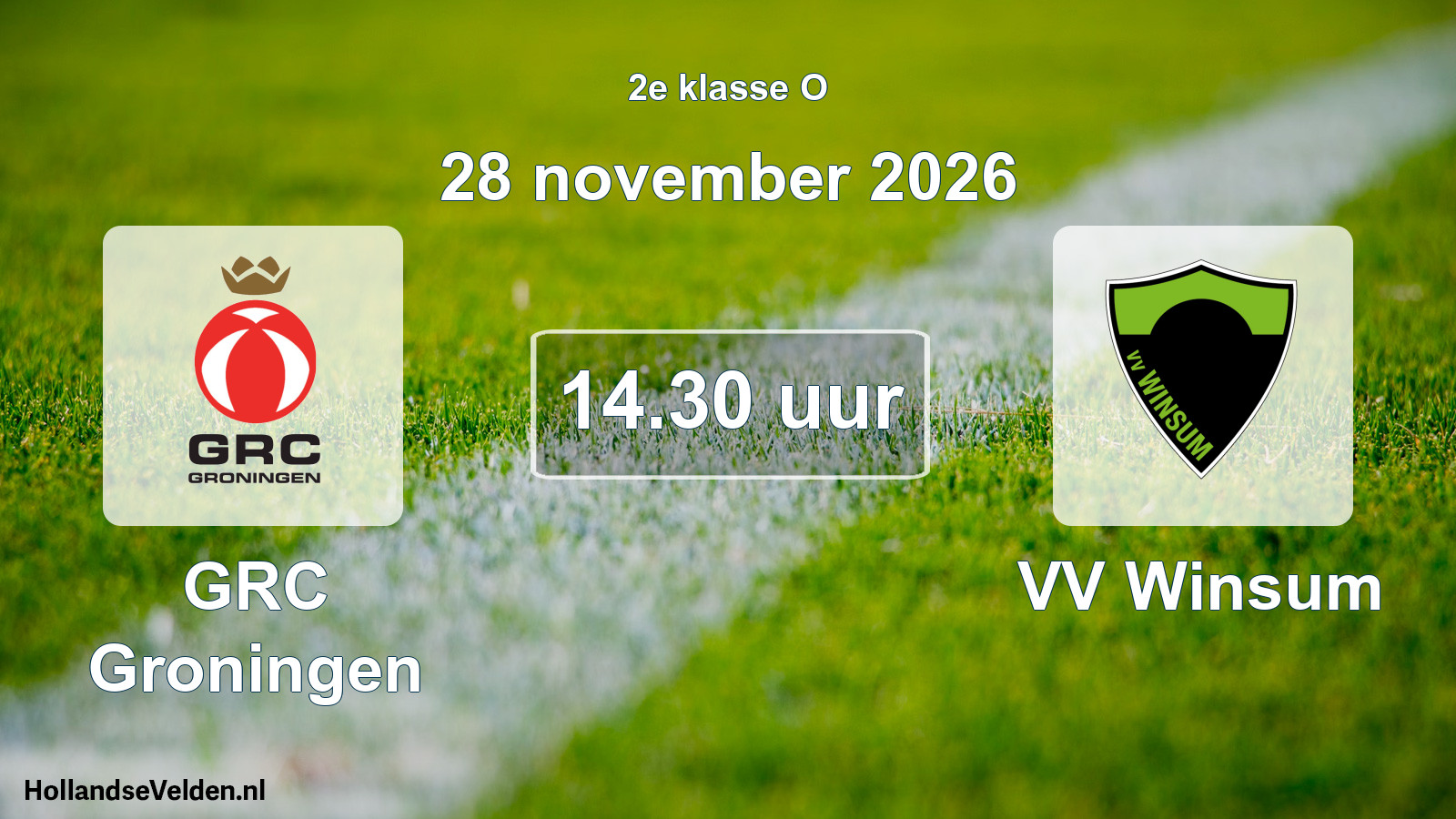 Geplande wedstrijd: GRC Groningen - VV Winsum (28 november 2026)