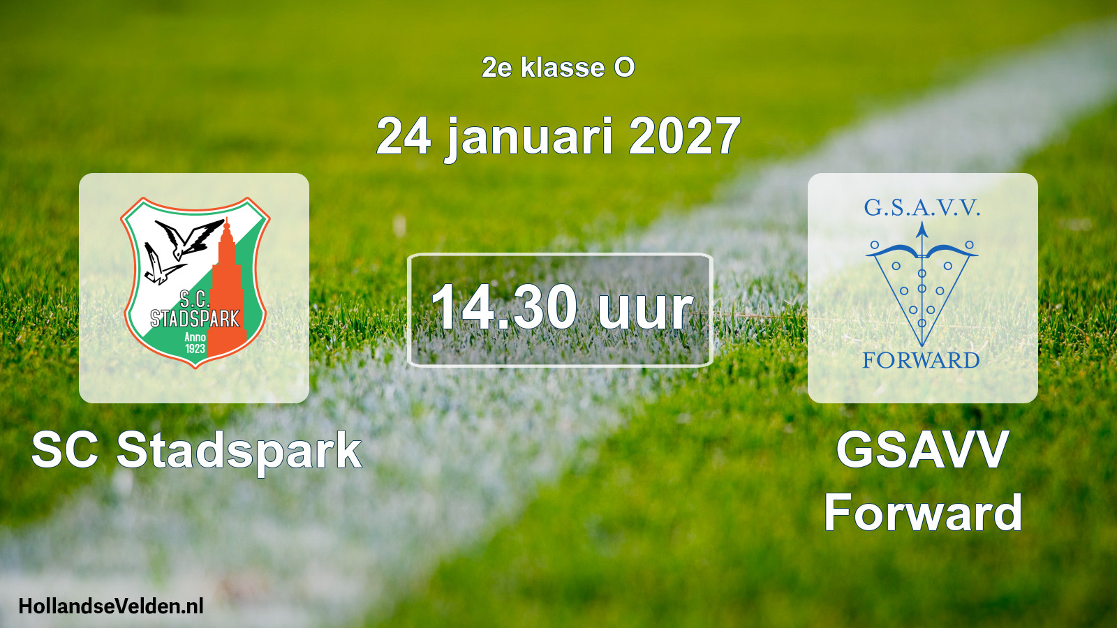 Geplande wedstrijd: SC Stadspark - GSAVV Forward (24 januari 2027)