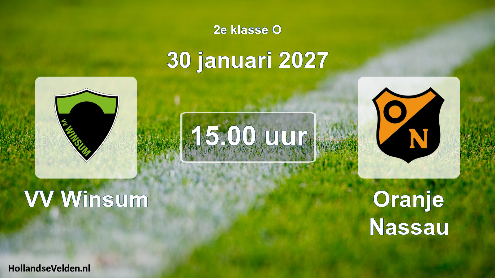 Scheduled Match: VV Winsum - Oranje Nassau (30 January 2027)