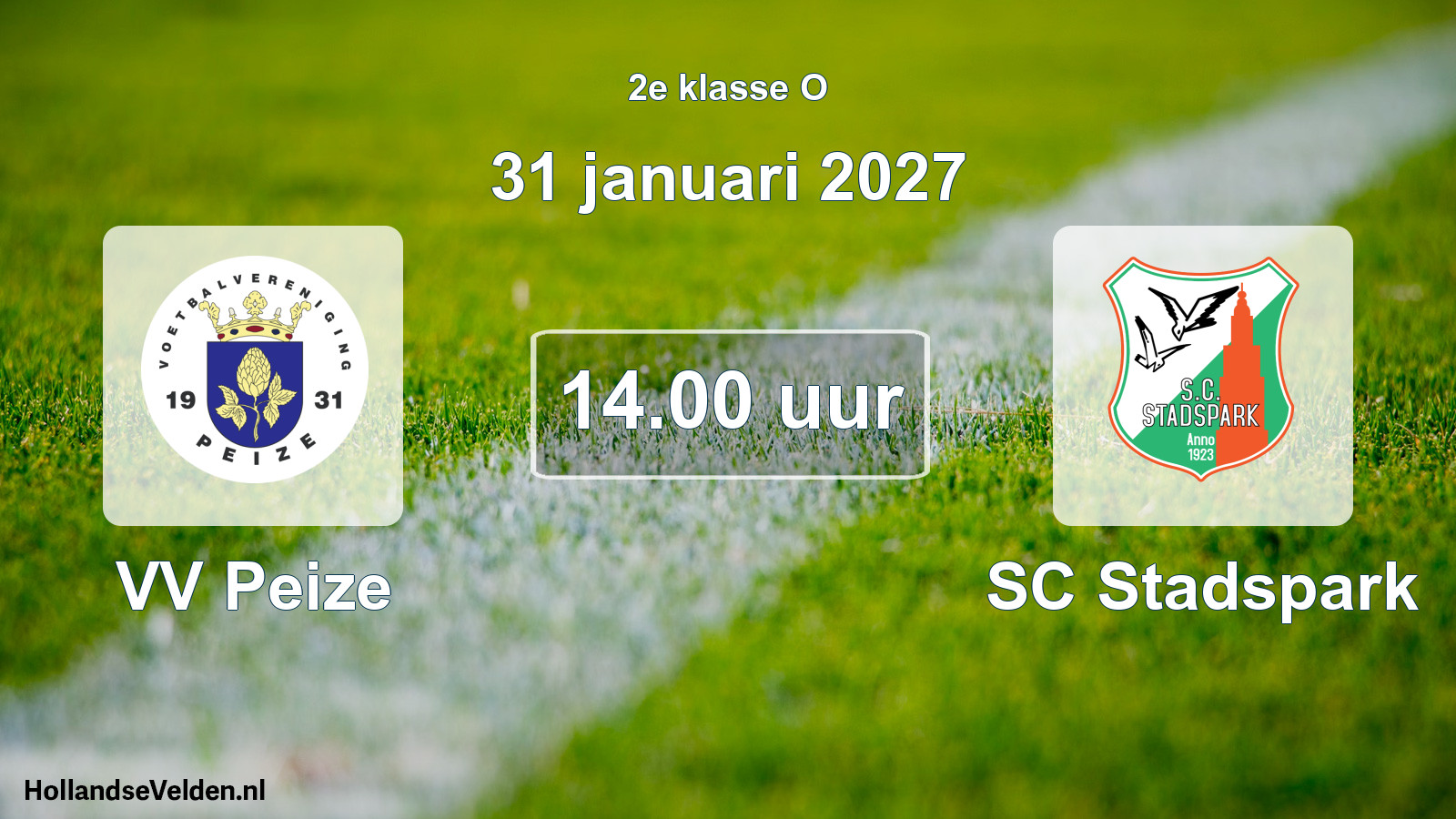 Geplande wedstrijd: VV Peize - SC Stadspark (31 januari 2027)