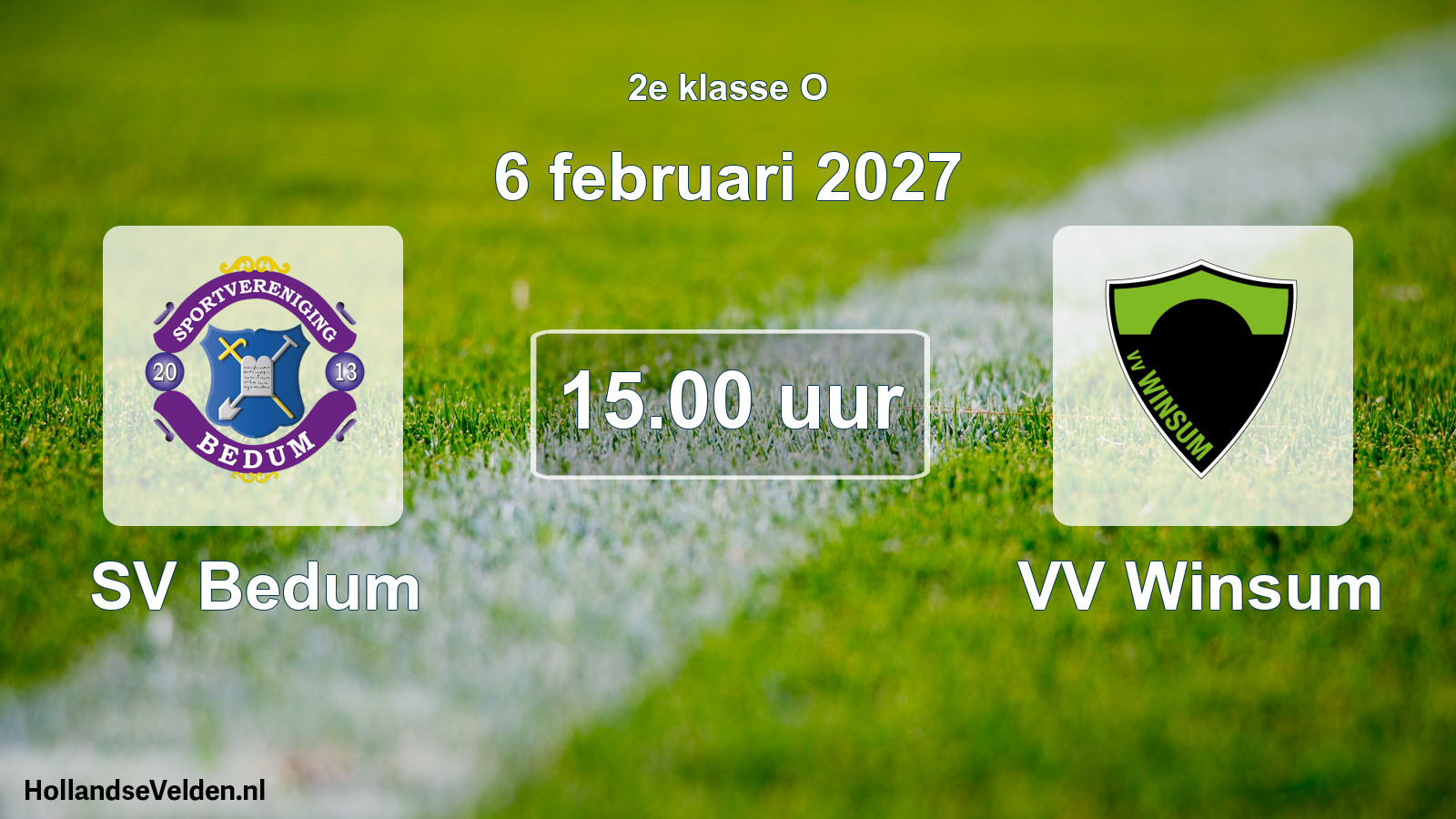 Geplande wedstrijd: SV Bedum - VV Winsum (6 februari 2027)
